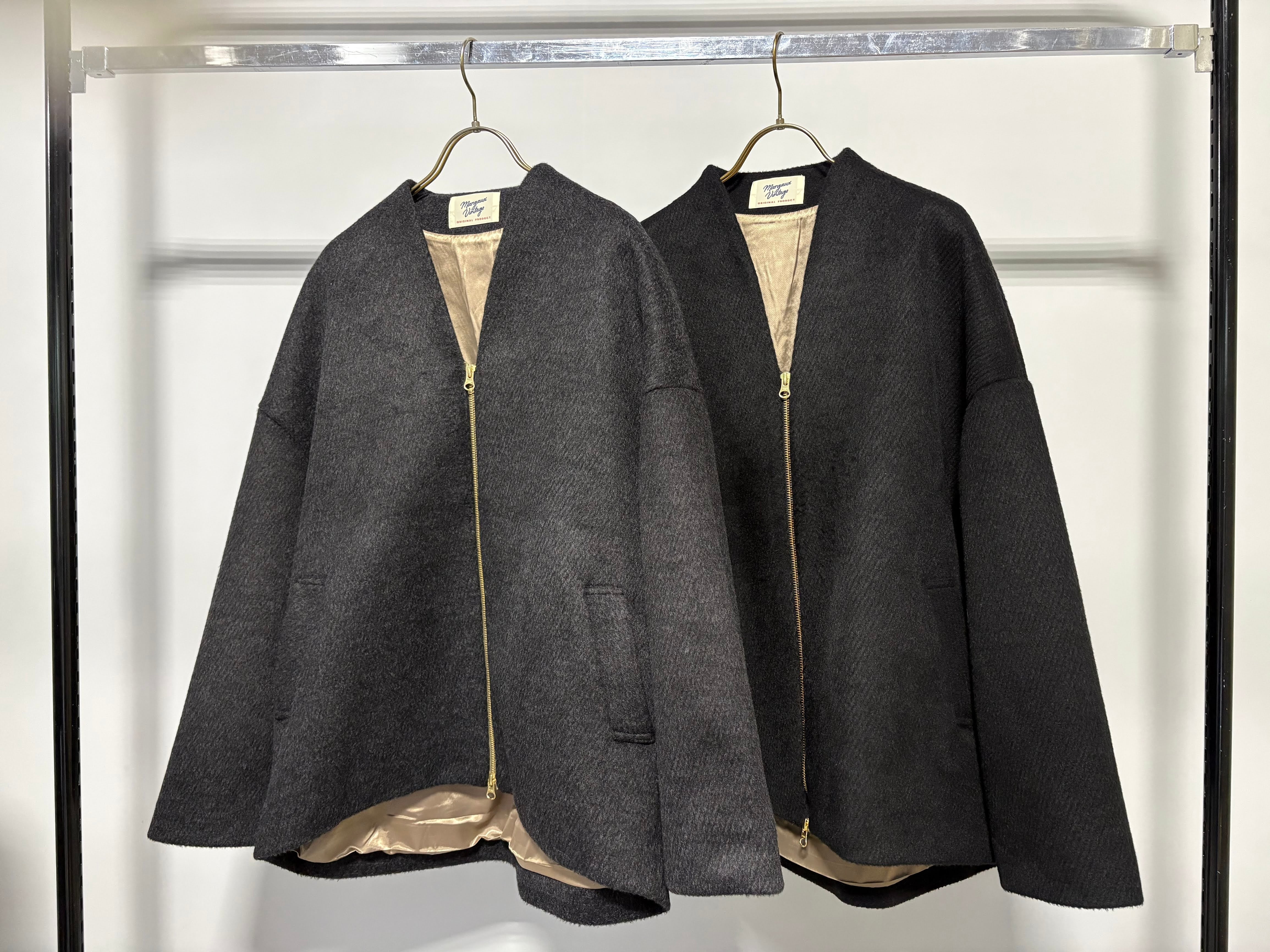 【MARGAUX VINTAGE】シャギージップアップコート 無地/MG CO-26130-A