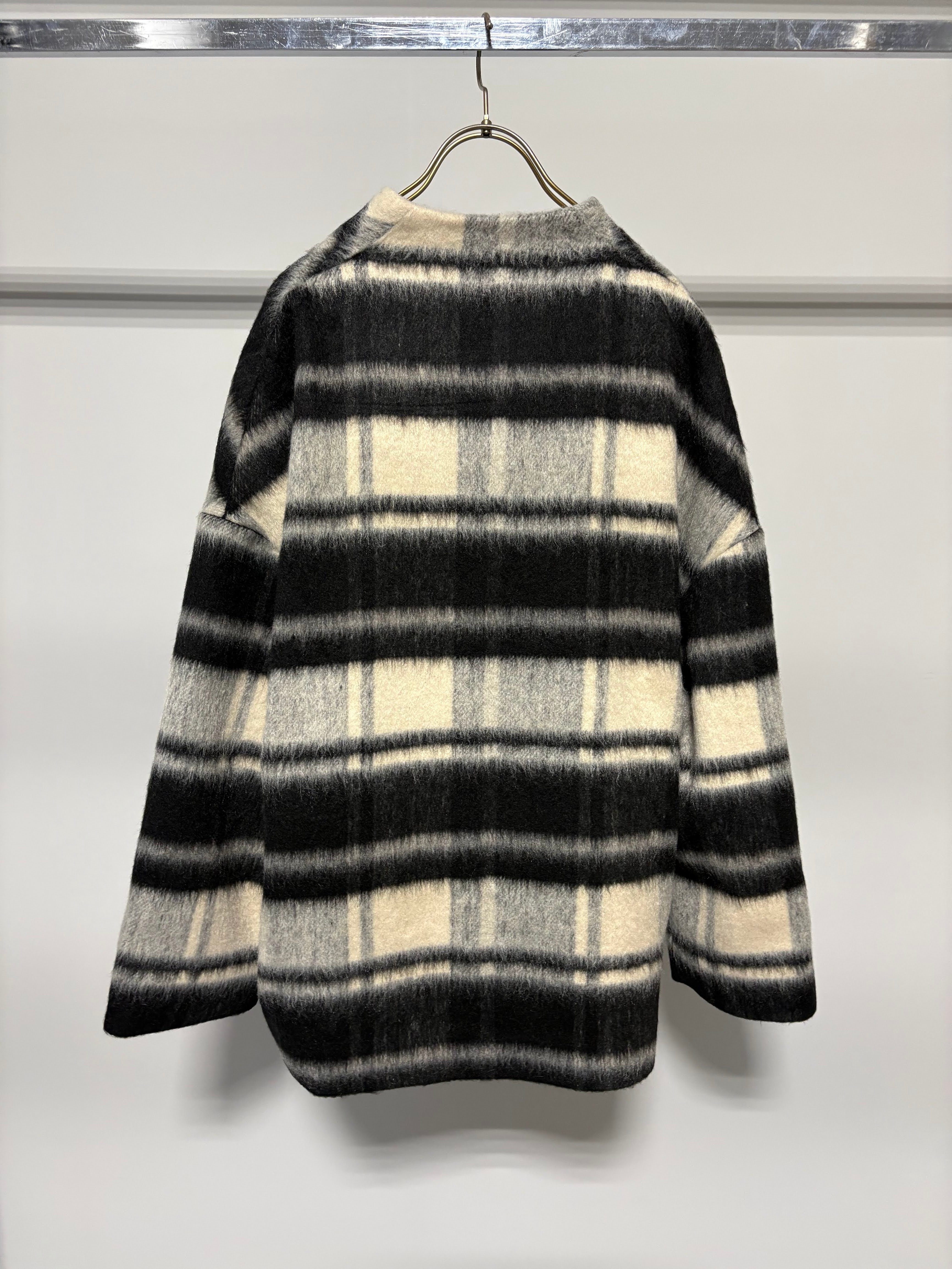 【MARGAUX VINTAGE】シャギージップアップコート チェック/MG CO-26129-A