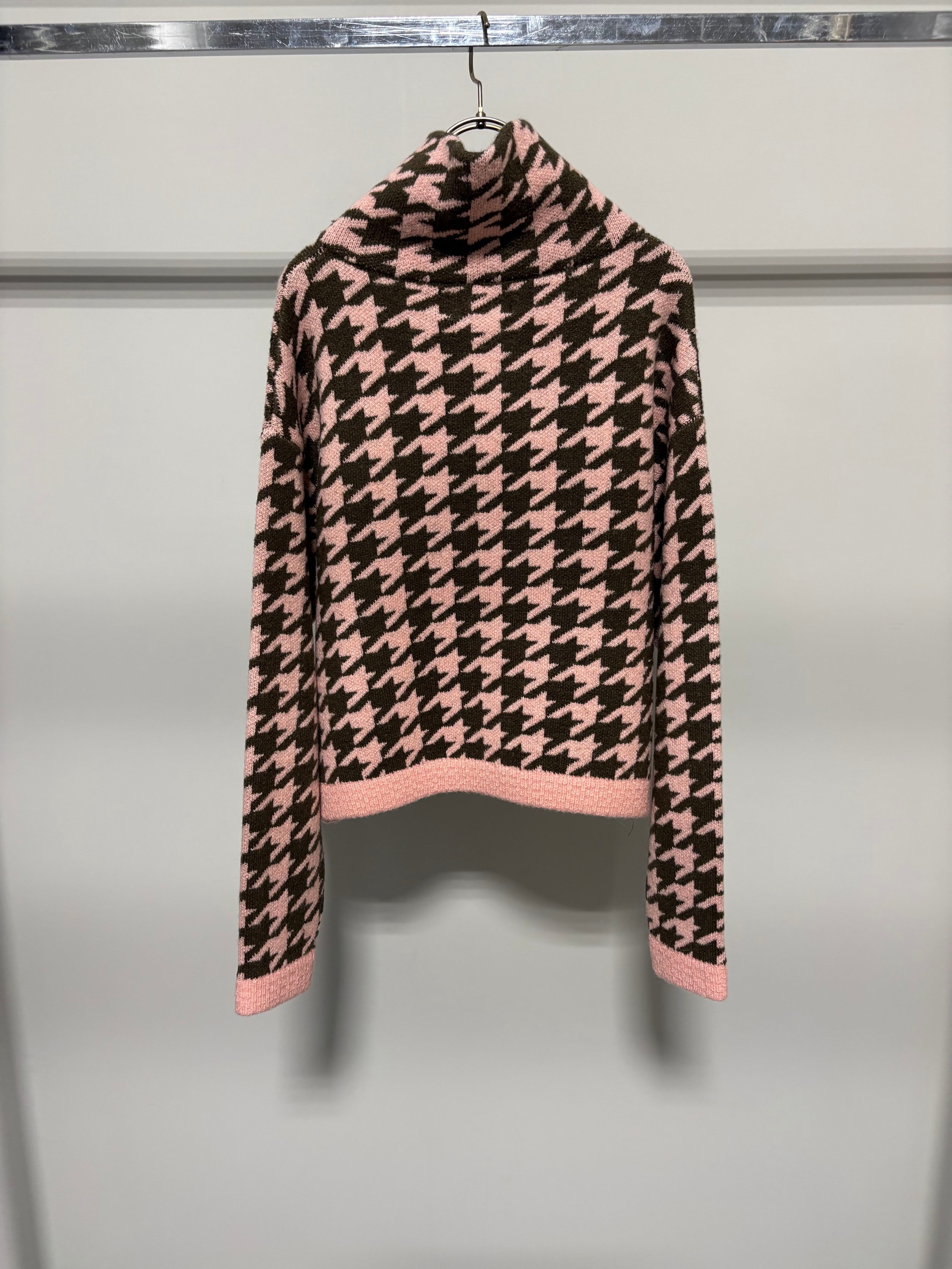 【MARGAUX VINTAGE】千鳥柄ニットジップカーディガン/MG KN-26134-A