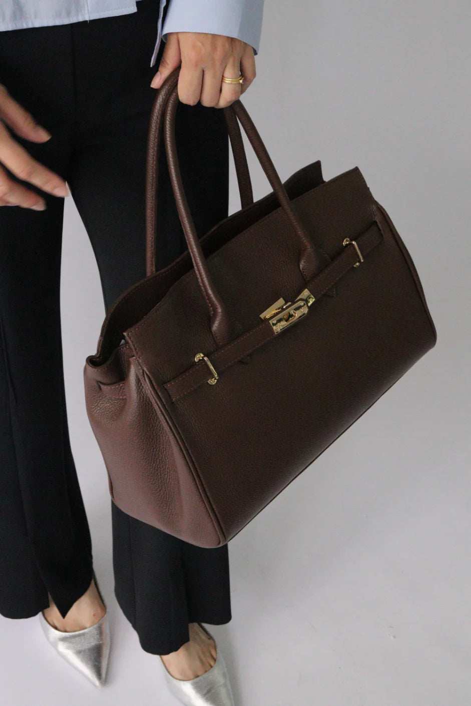 【MILLELA FIRENZE】金具付きレザートートバッグ/10280522