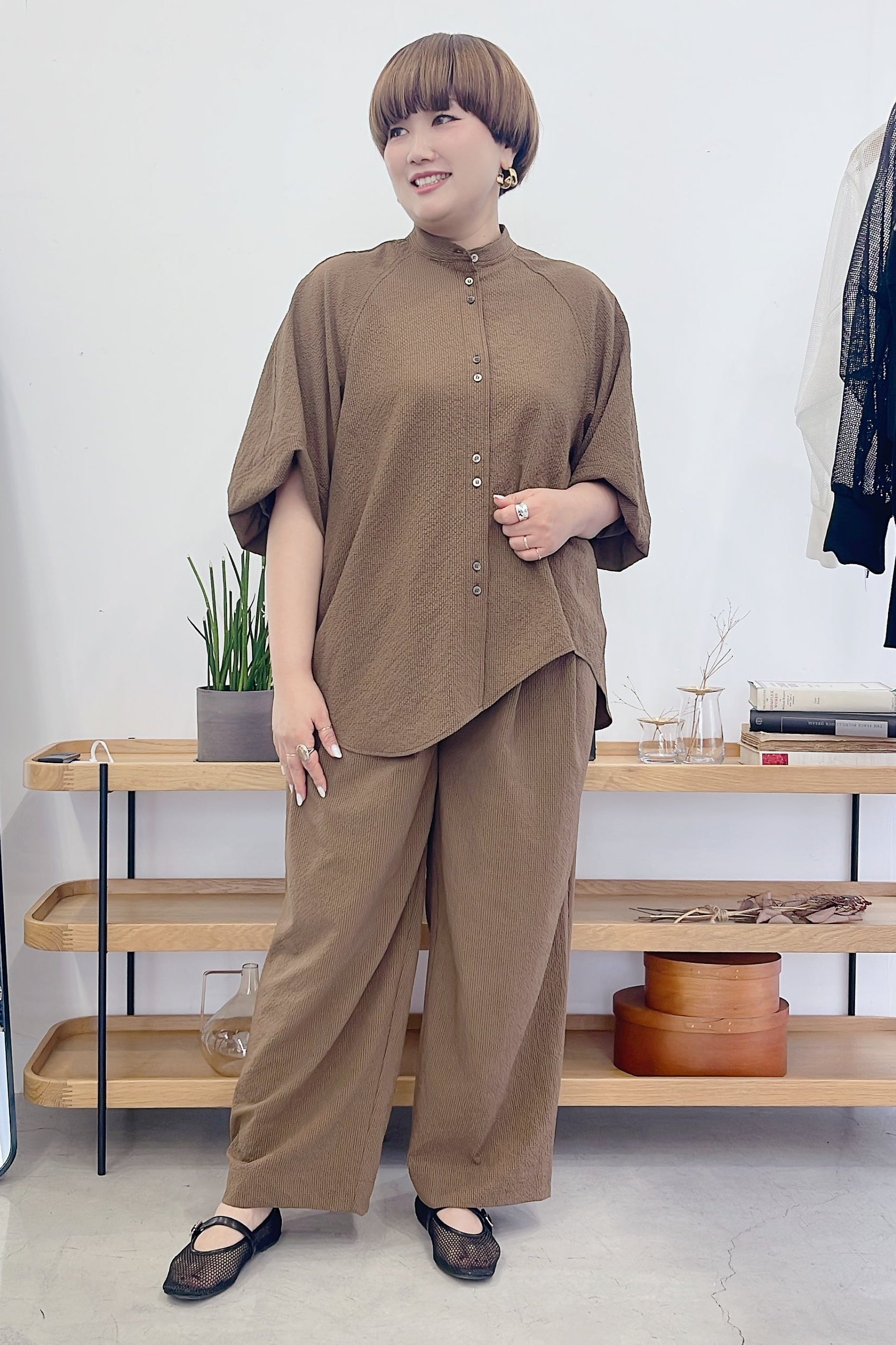 【RILATO】ワッフルクロスバルーン袖ブラウス/R26255