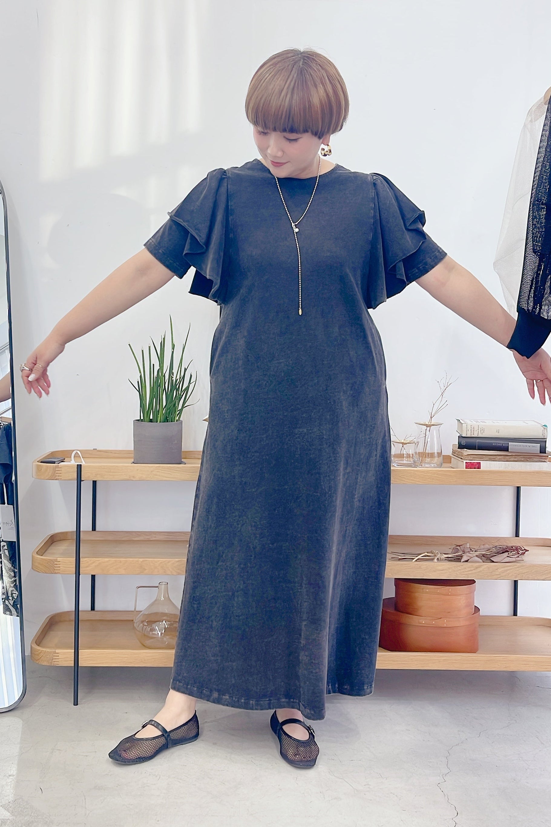 【RILATO】ネックレス付き加工フリルワンピース/R26261