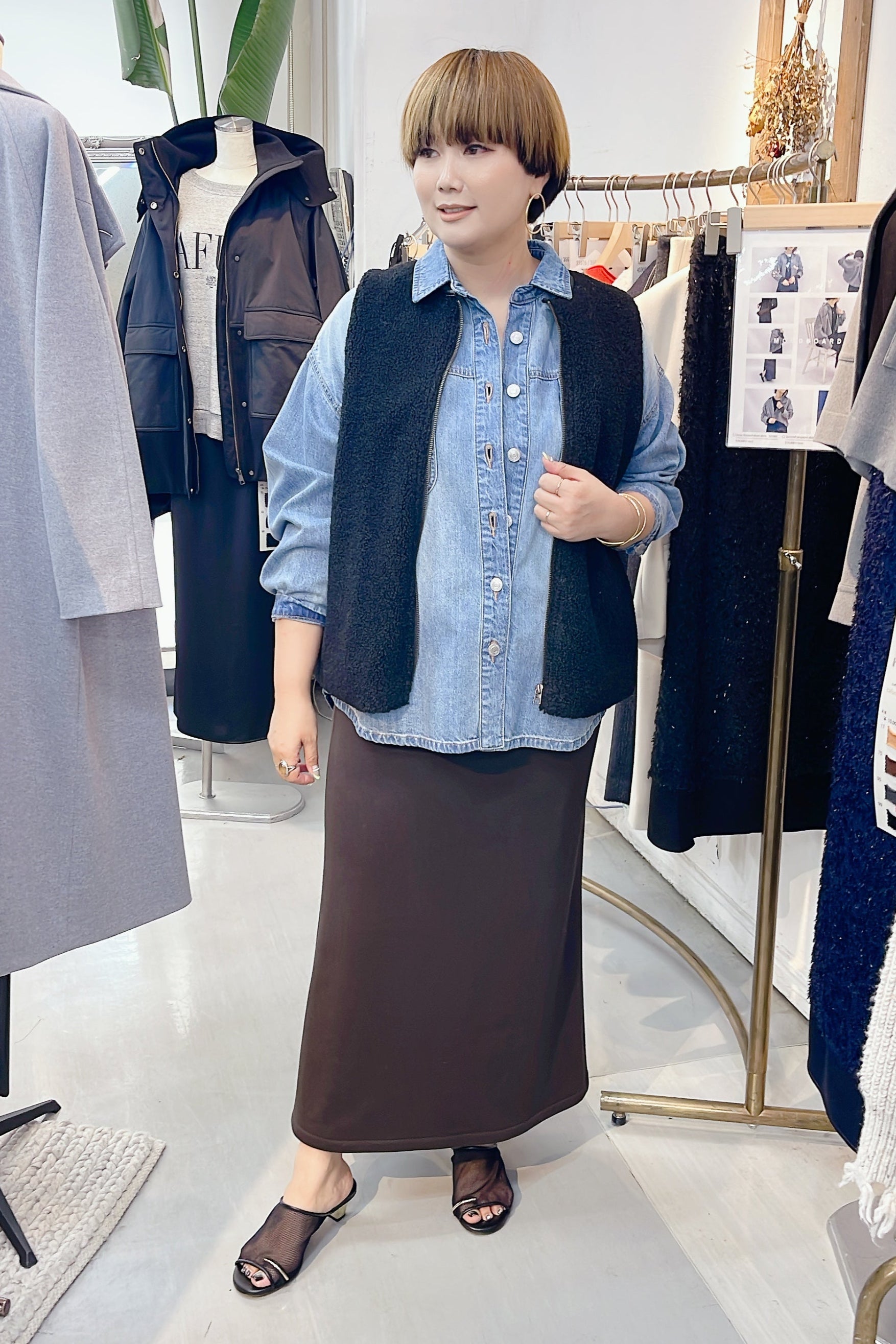 【cafune】FAMMETバックフレアスカート/545608