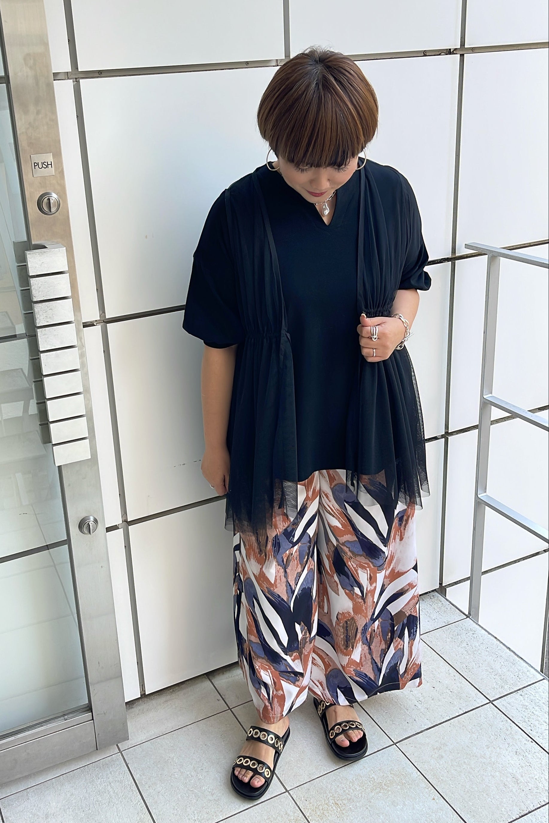 【ayane】プリントワイドパンツ/825503