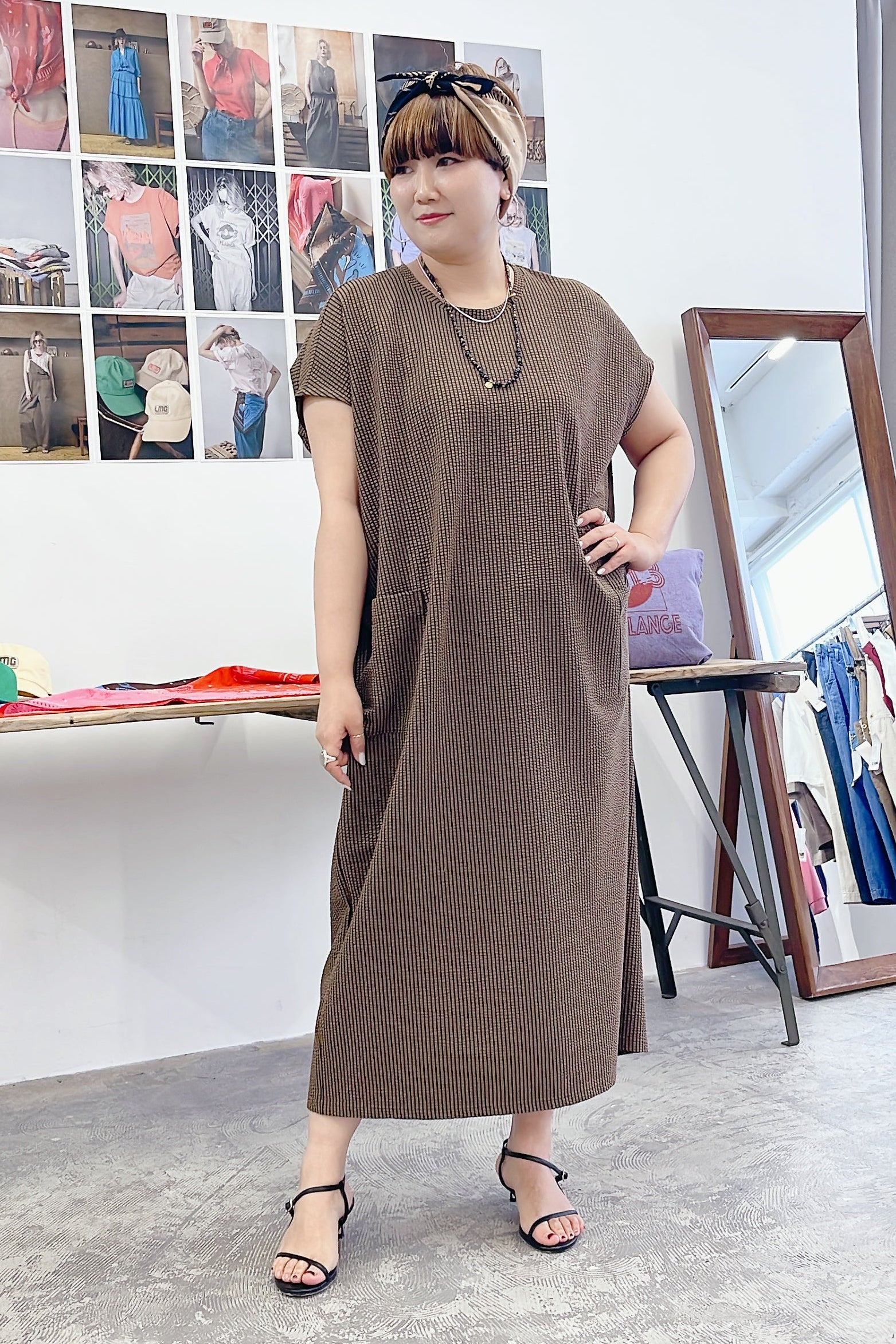 【LE MÉLANGE】ハイゲージサッカーワンピース/8621601