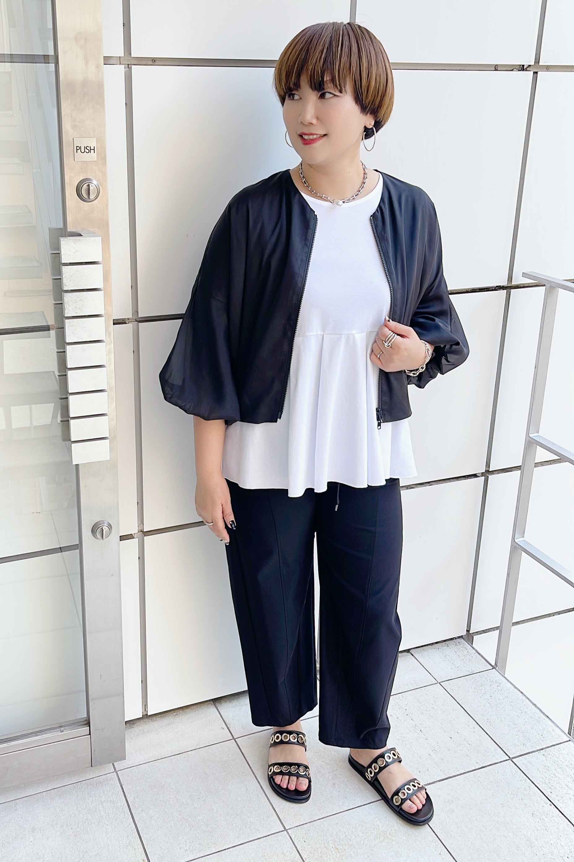 【ayane】ソフトオーガンジーブルゾン/825512