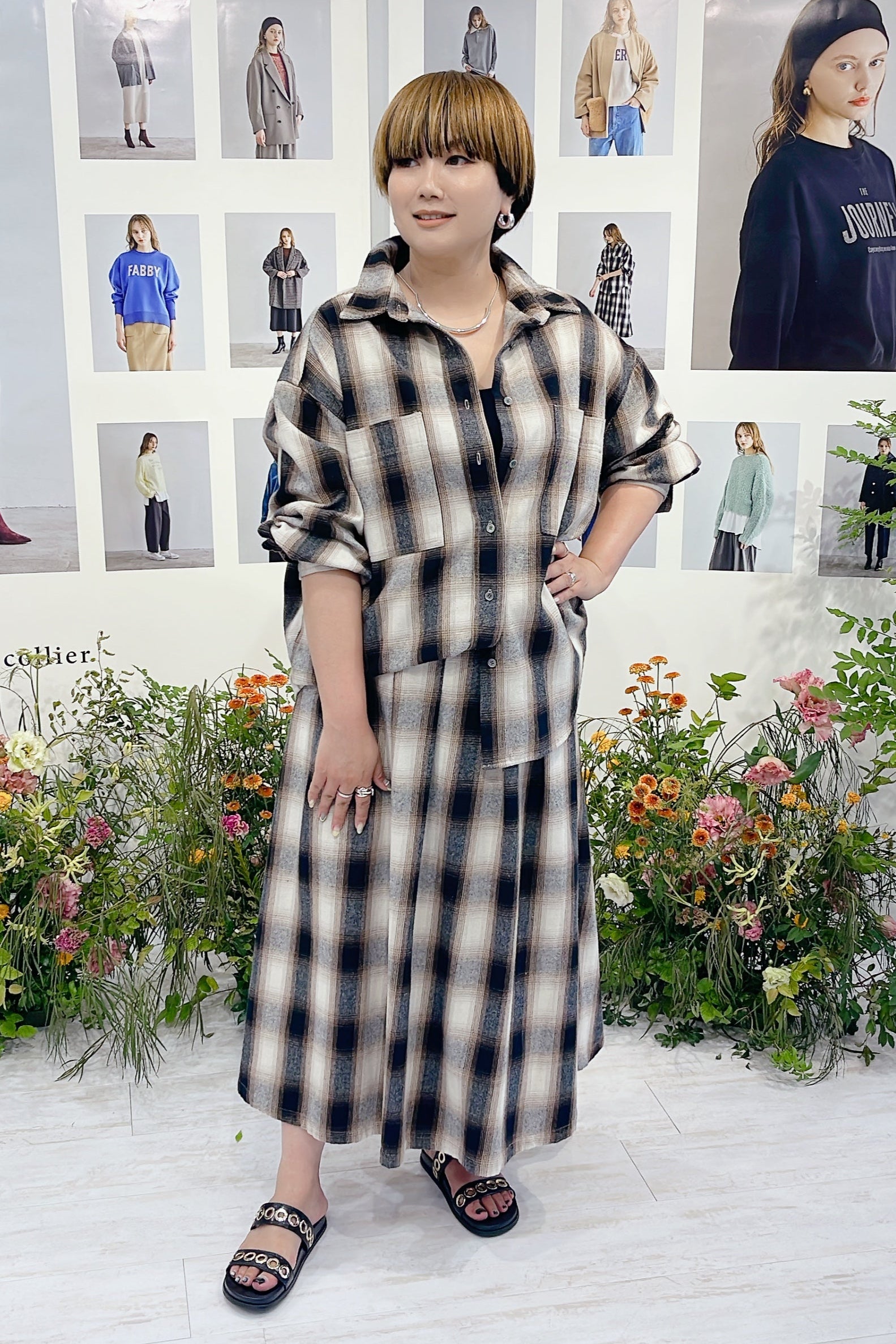 【Dignite Collier】チェックタックスカート/80256366