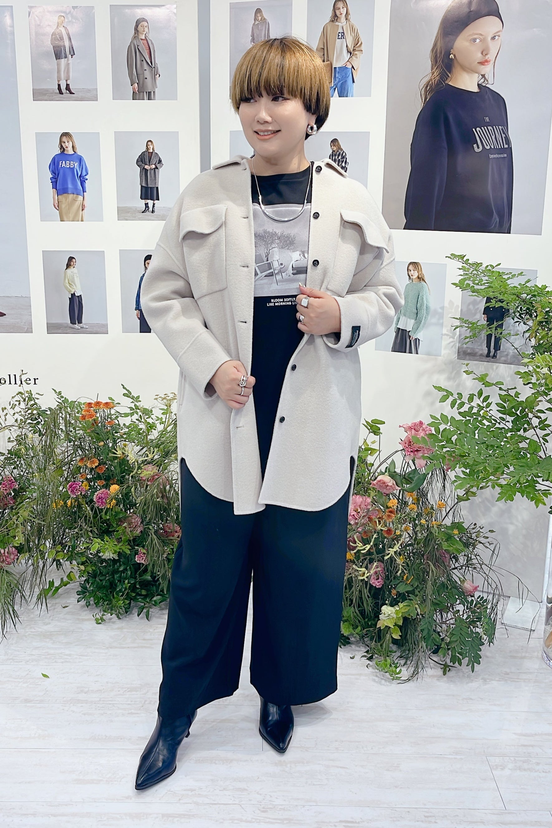 【Dignite Collier】ダブルフェイスCPOシャツコート/80256405