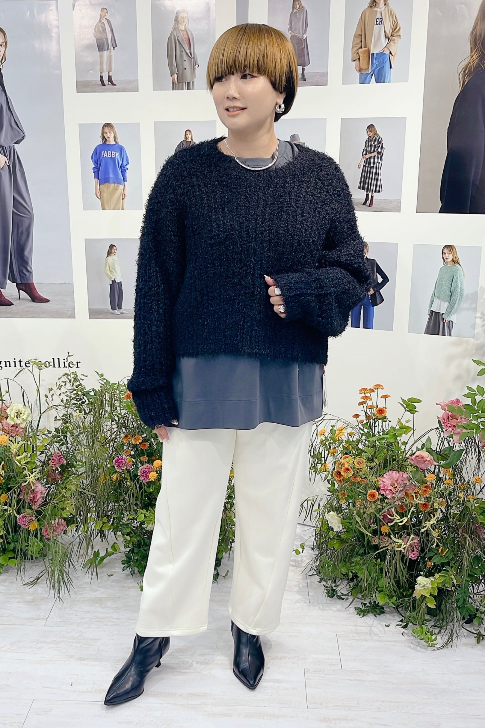 【Dignite Collier】変形フェザーニットプルオーバー/80256351