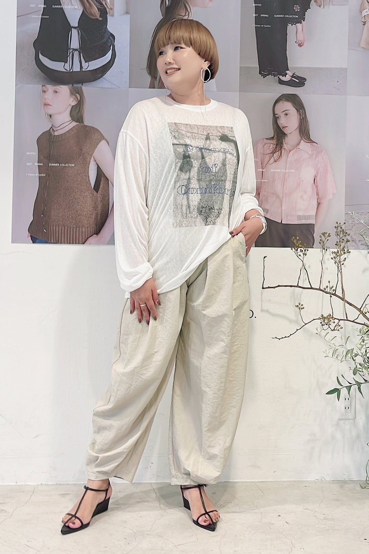 【WHYTO.】タックバレルナイロンパンツ/WHT27HPT4086