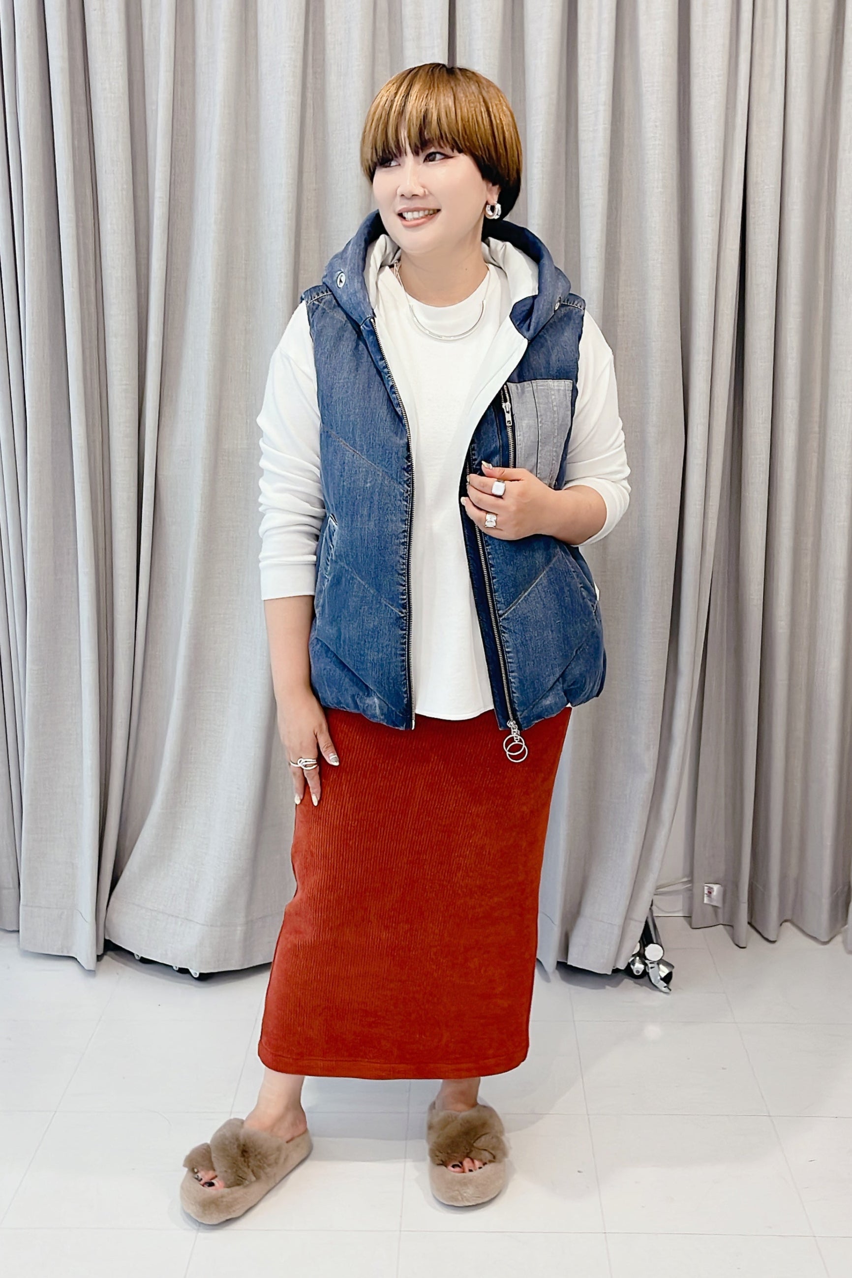 【ayane】ダンガリーダウンベスト/875823