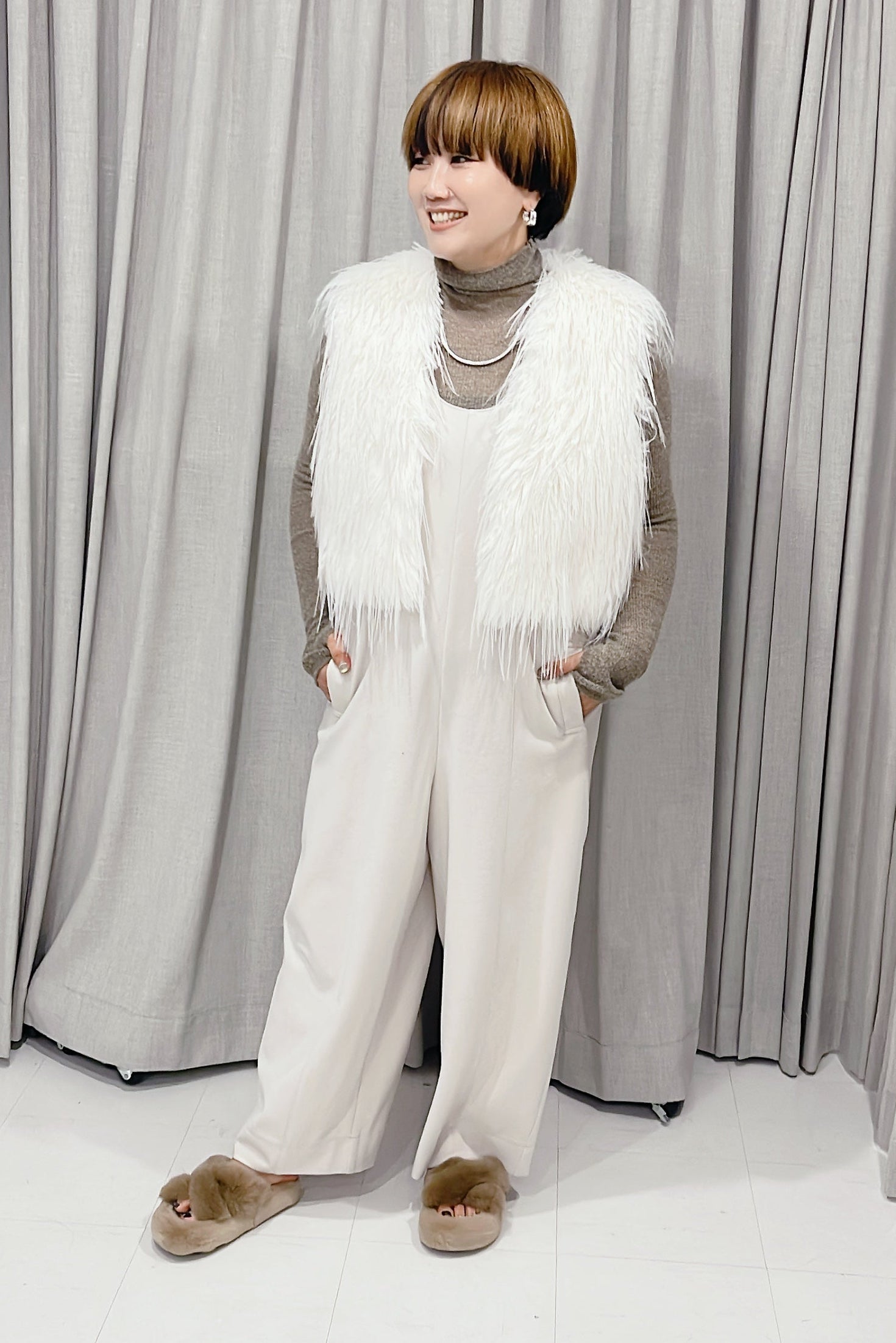 【ayane】エアリーニードルサロペット/875821