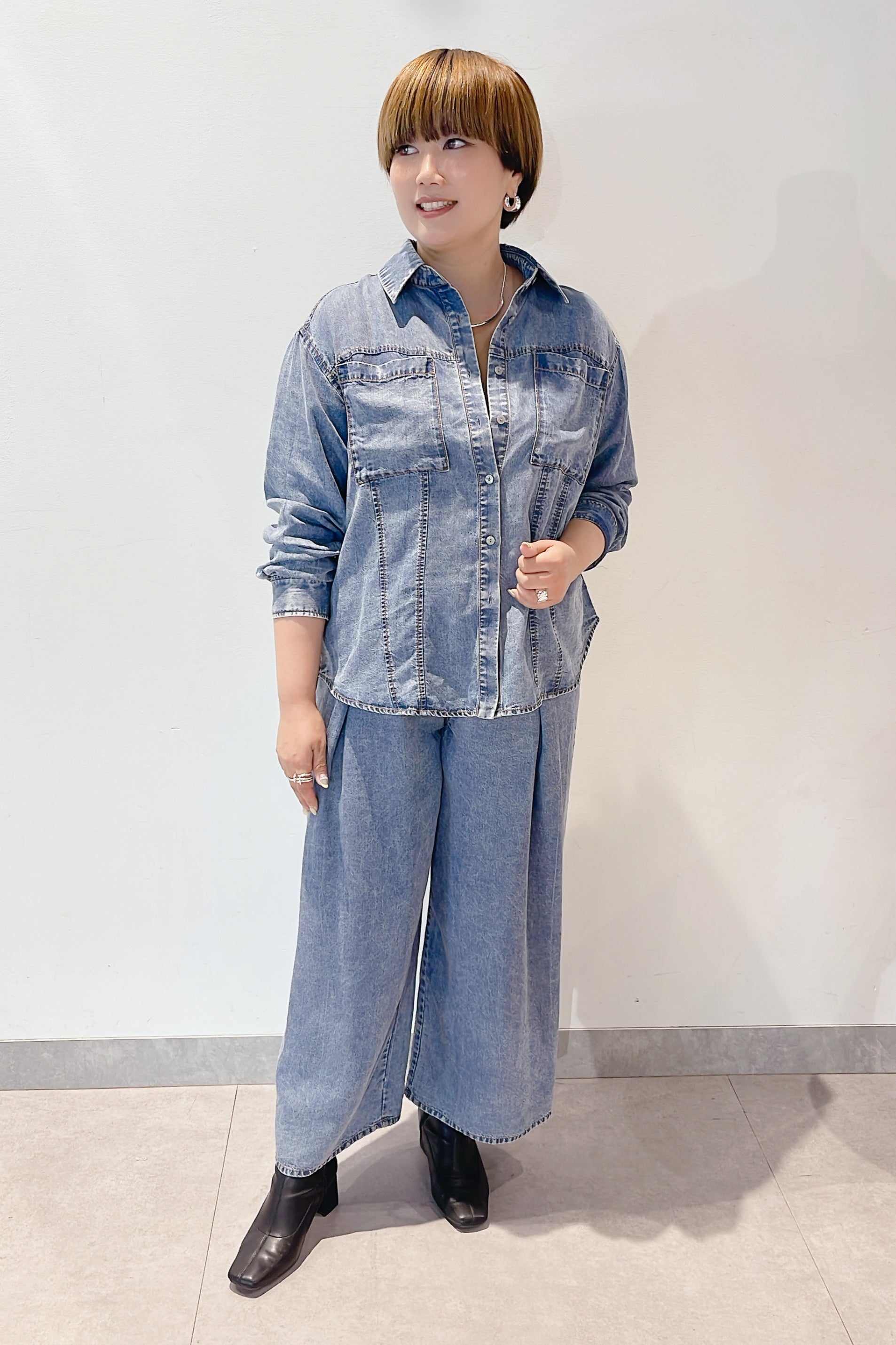 【ROSIEE】ワイドタックテンセルパンツ/R772708