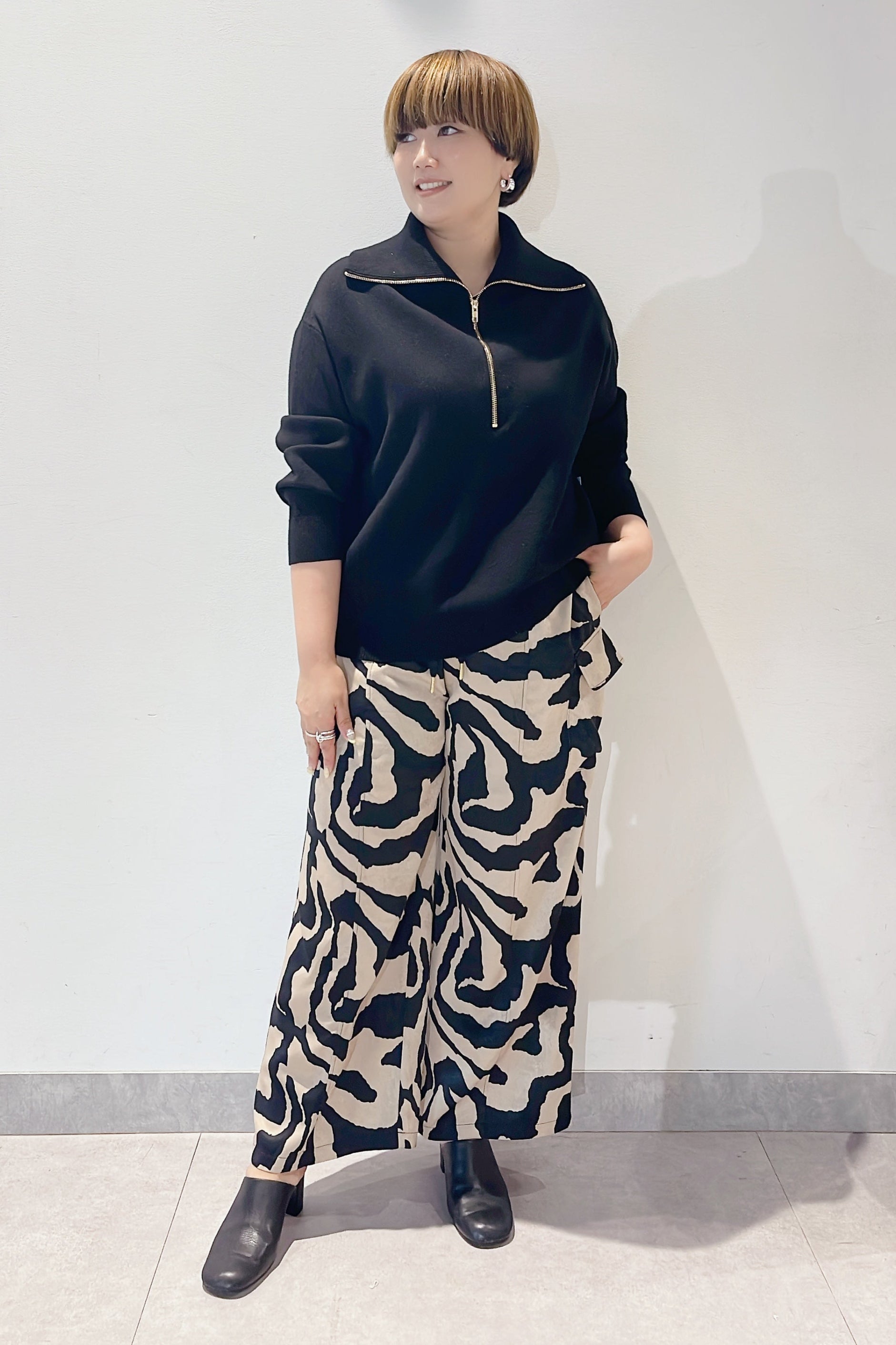 【SUGAR ROSE】Wジャガードハーフジッププルオーバー/256707