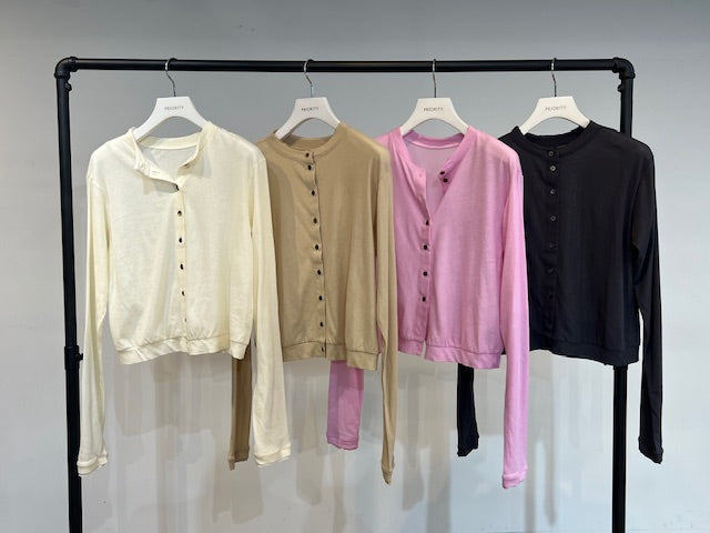 【PRIORITY】コットンシアーカーディガン/P61041HW