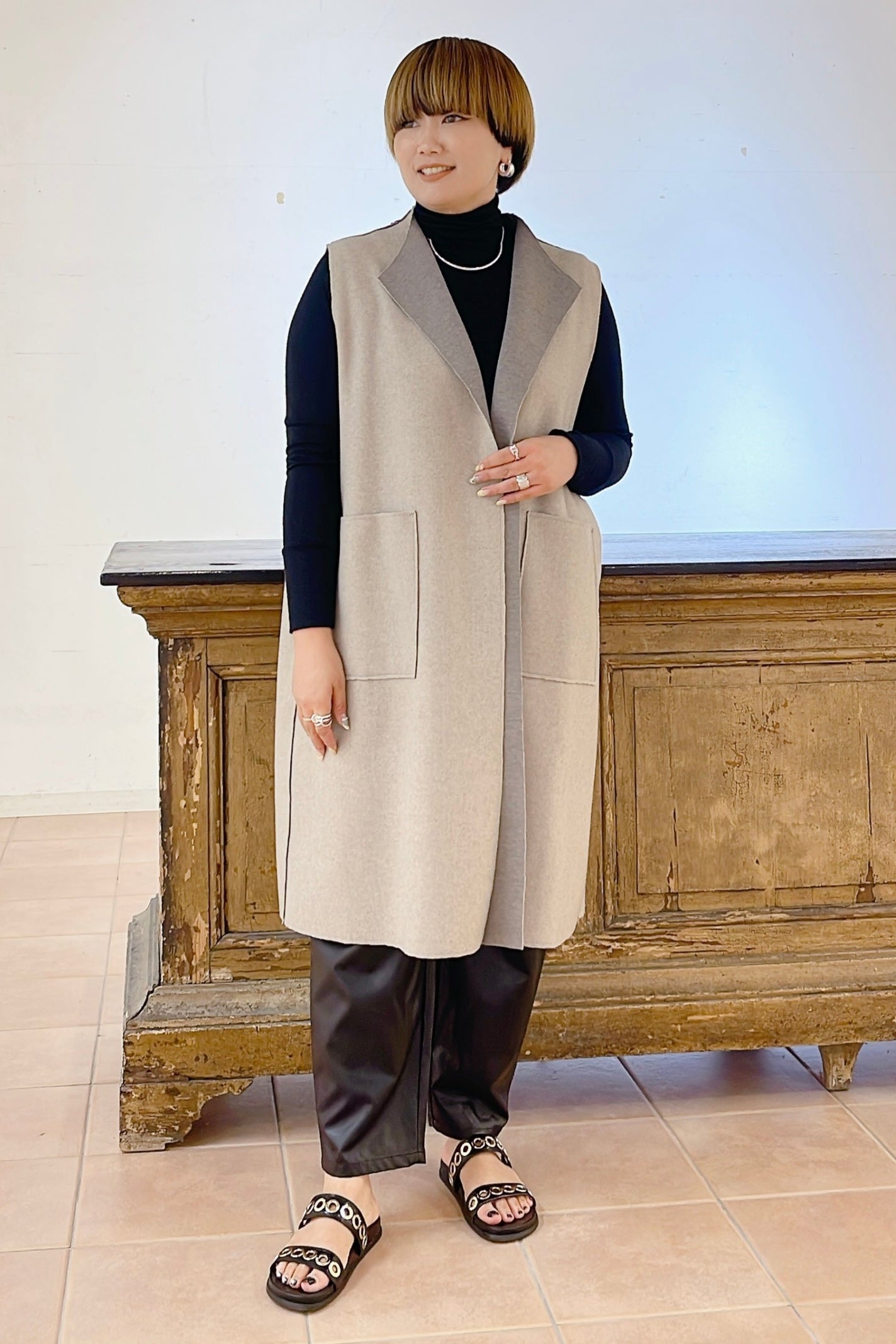 【RILATO】エコレザーコクーンパンツ/R25400