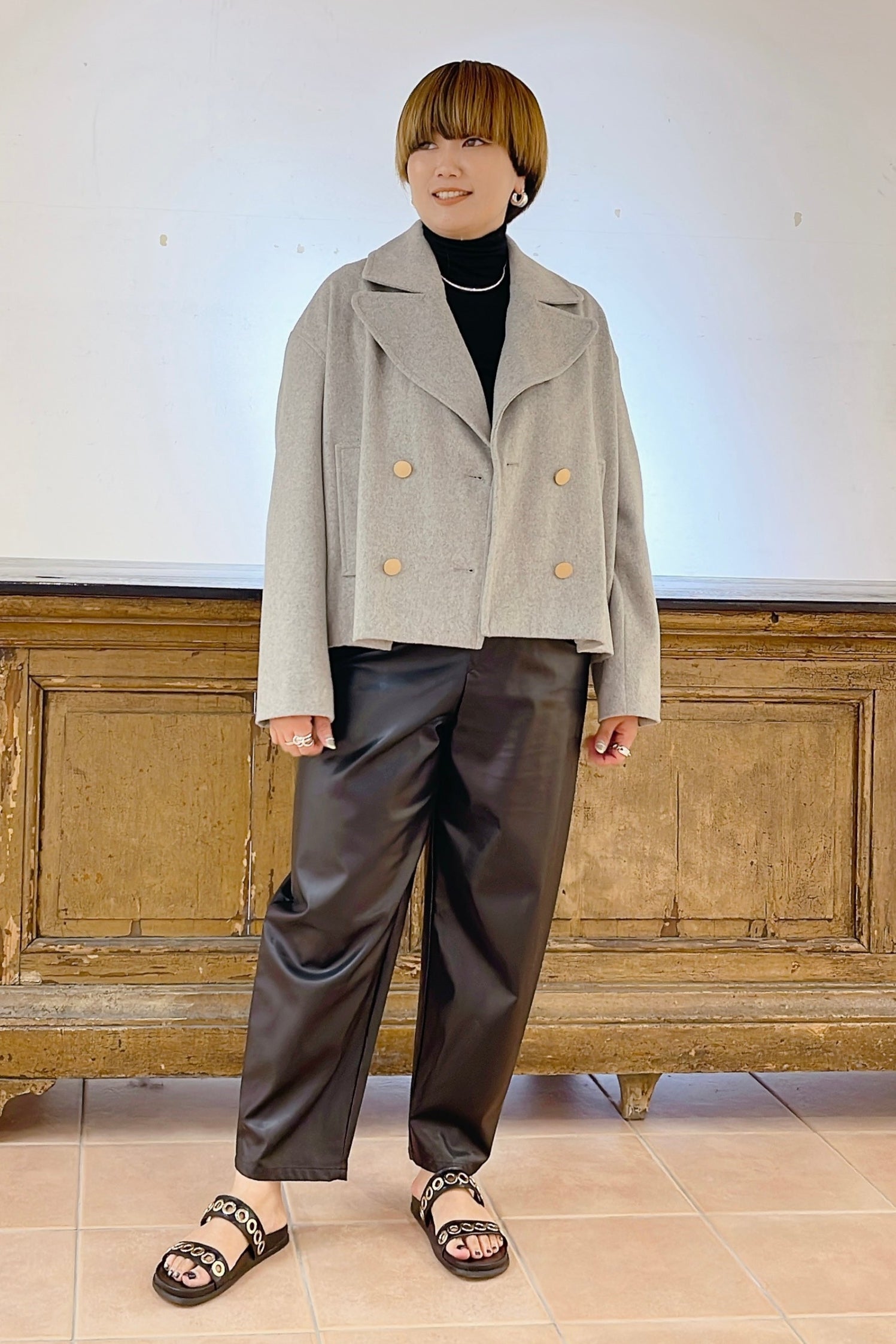 【RILATO】エコレザーコクーンパンツ/R25400