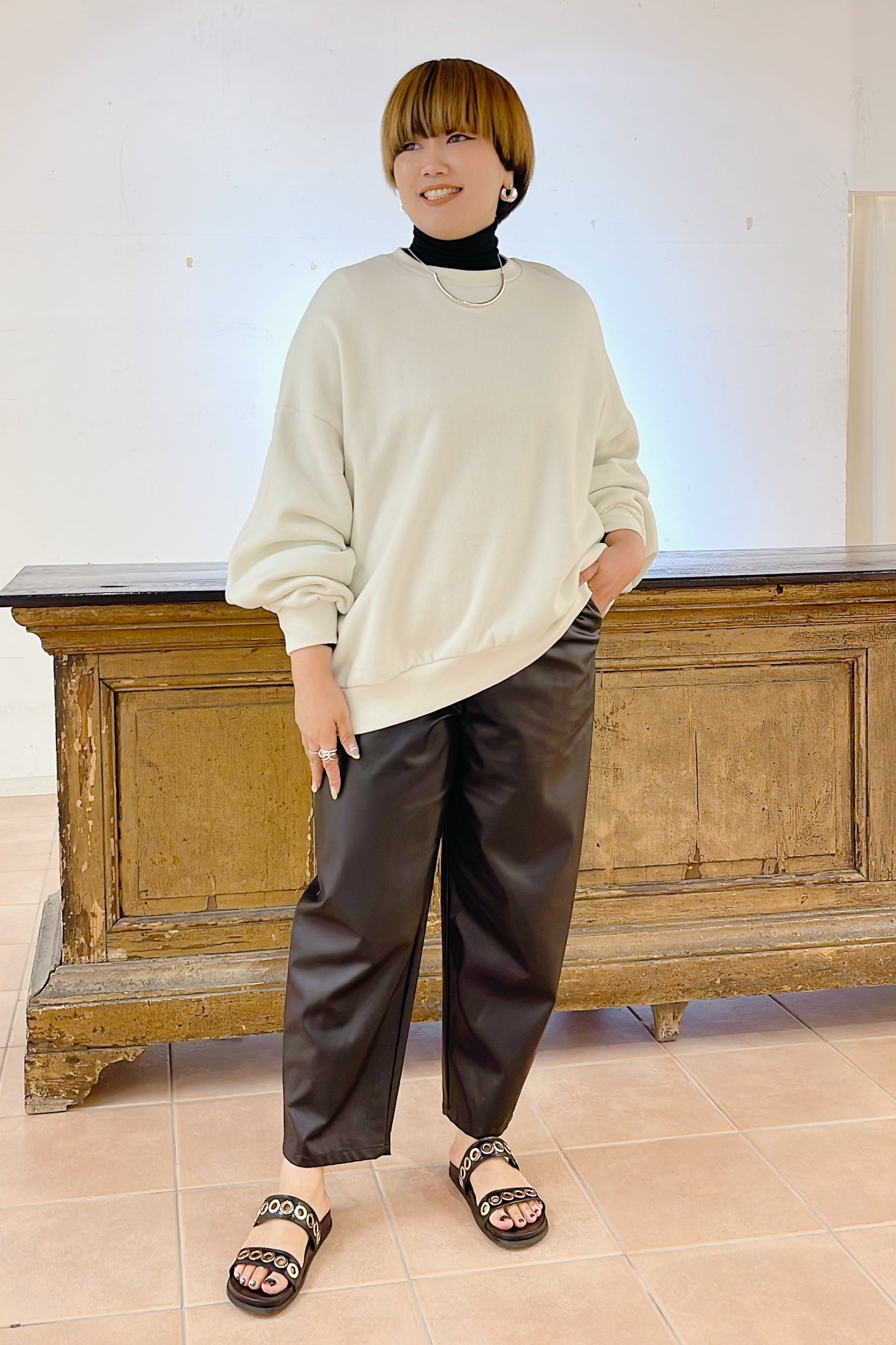 【RILATO】エコレザーコクーンパンツ/R25400