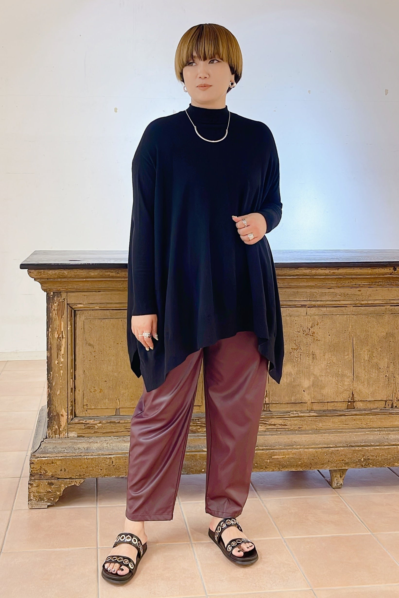 【RILATO】ハイネックニットポンチョ/R25407