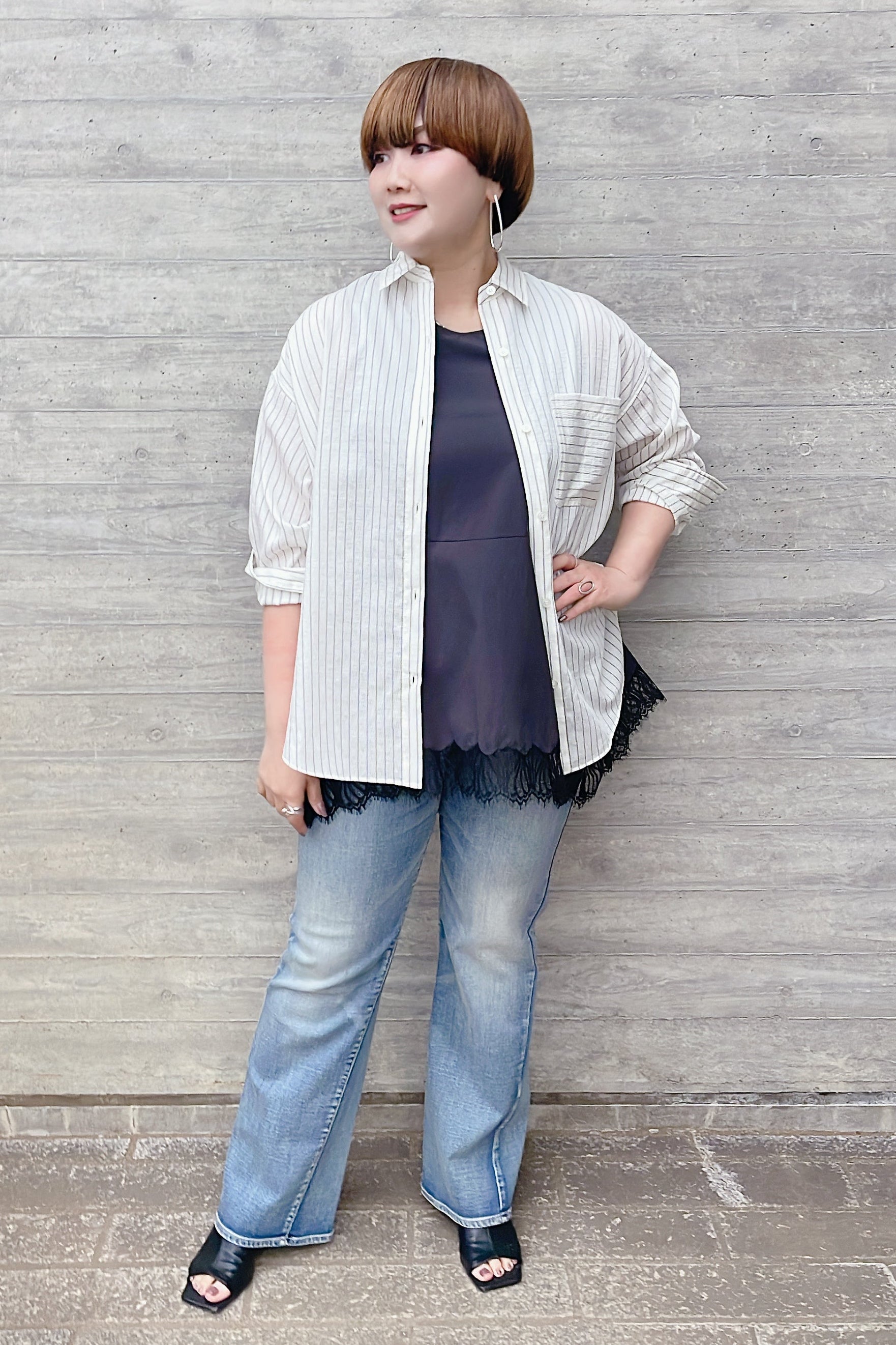 【再入荷予約】【ANGELINA】立体ストレートデニム/26153-9487WE 25223-9487WE