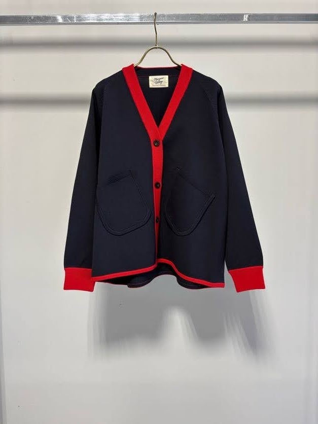 【MARGAUX VINTAGEO】バイカラーVネックカーディガン/MG KN-27005-S