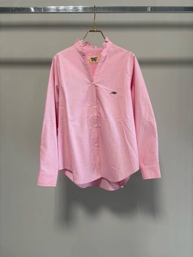 【MARGAUX VINTAGEO】オックスフォードフリルシャツ/MG BL-27013-S