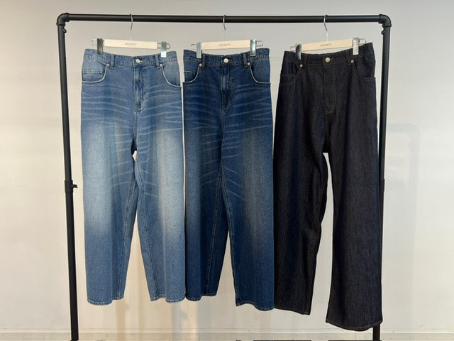 【PRIORITY】リラックスストレートデニムパンツ/P61066AI
