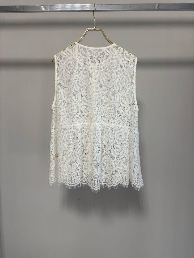 【MARGAUX VINTAGEO】総レースノースリーブベスト/MG BL-27024-S