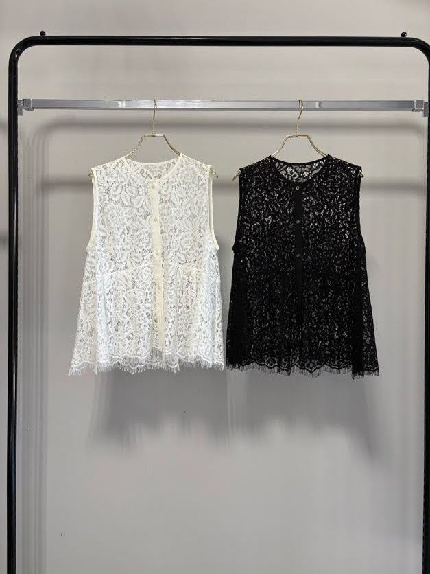 【MARGAUX VINTAGEO】総レースノースリーブベスト/MG BL-27024-S