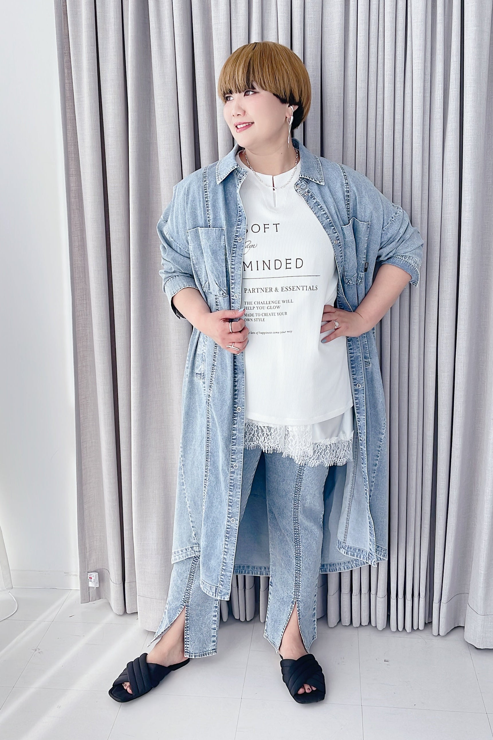 【ayane】ストレッチダンガリーレギパン/836604