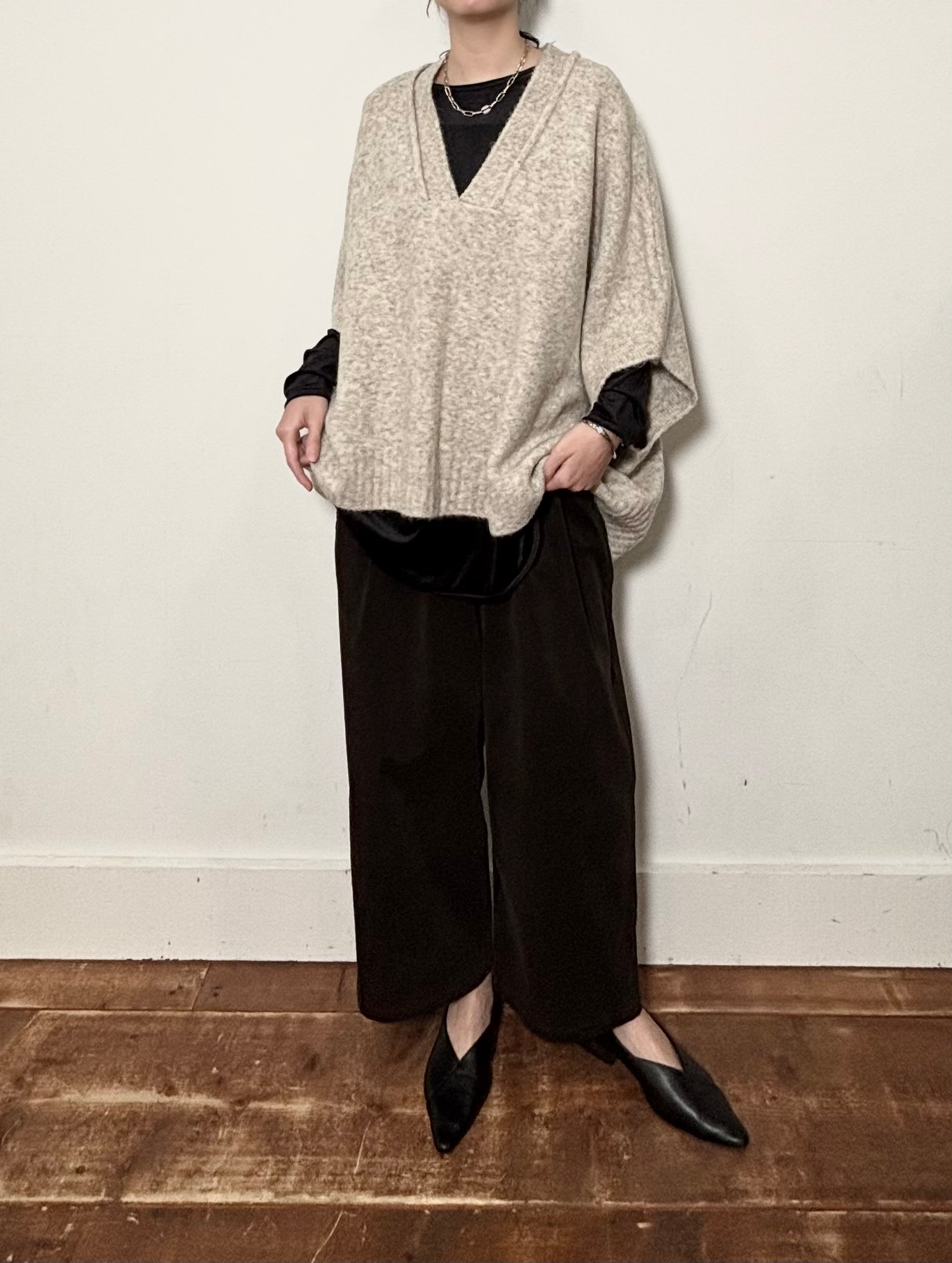 【siro de labonte】Vネックポンチョベスト/R553108