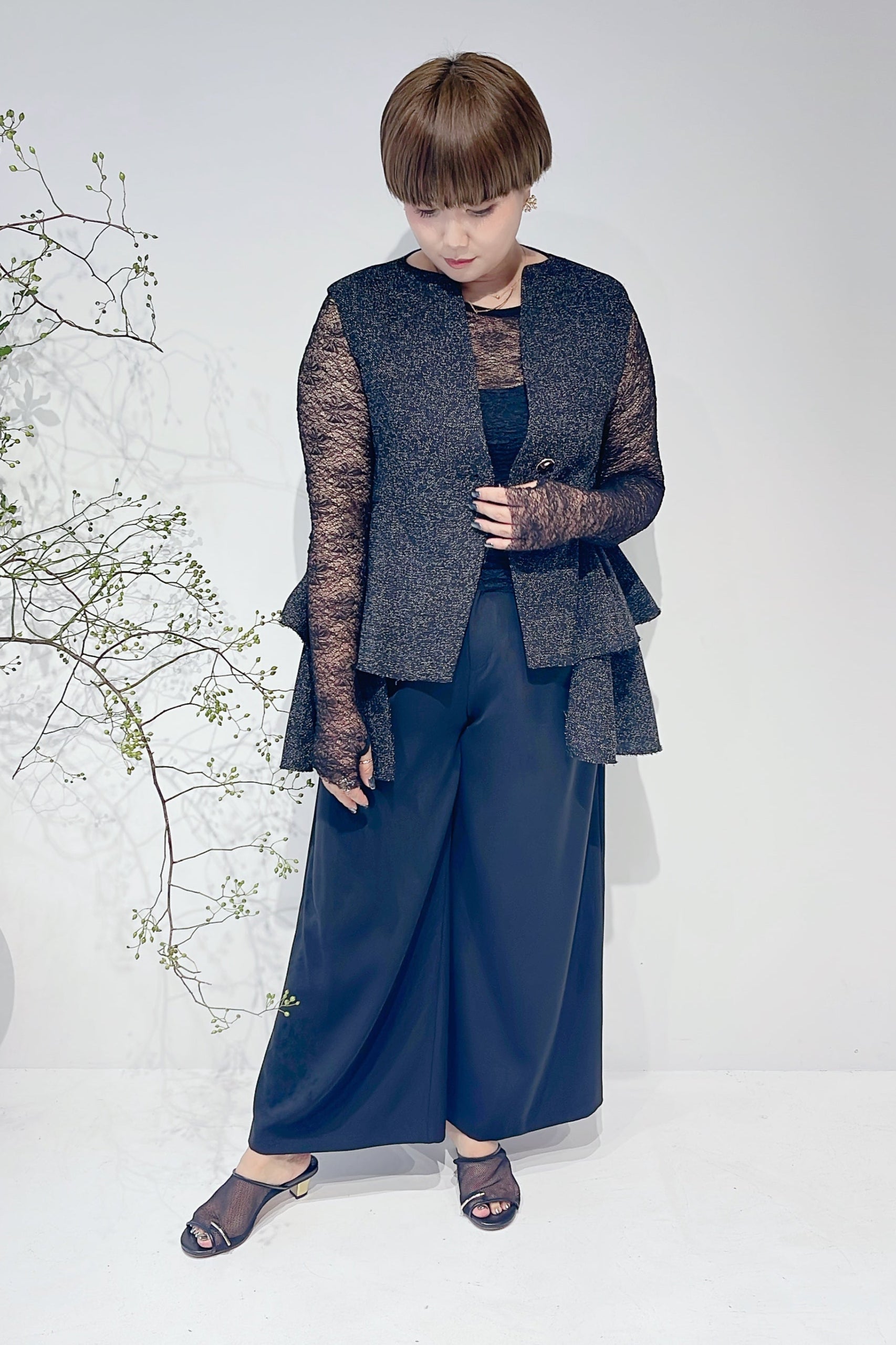 【Mewl】レースロングスリーブトップス/M253-83021-3