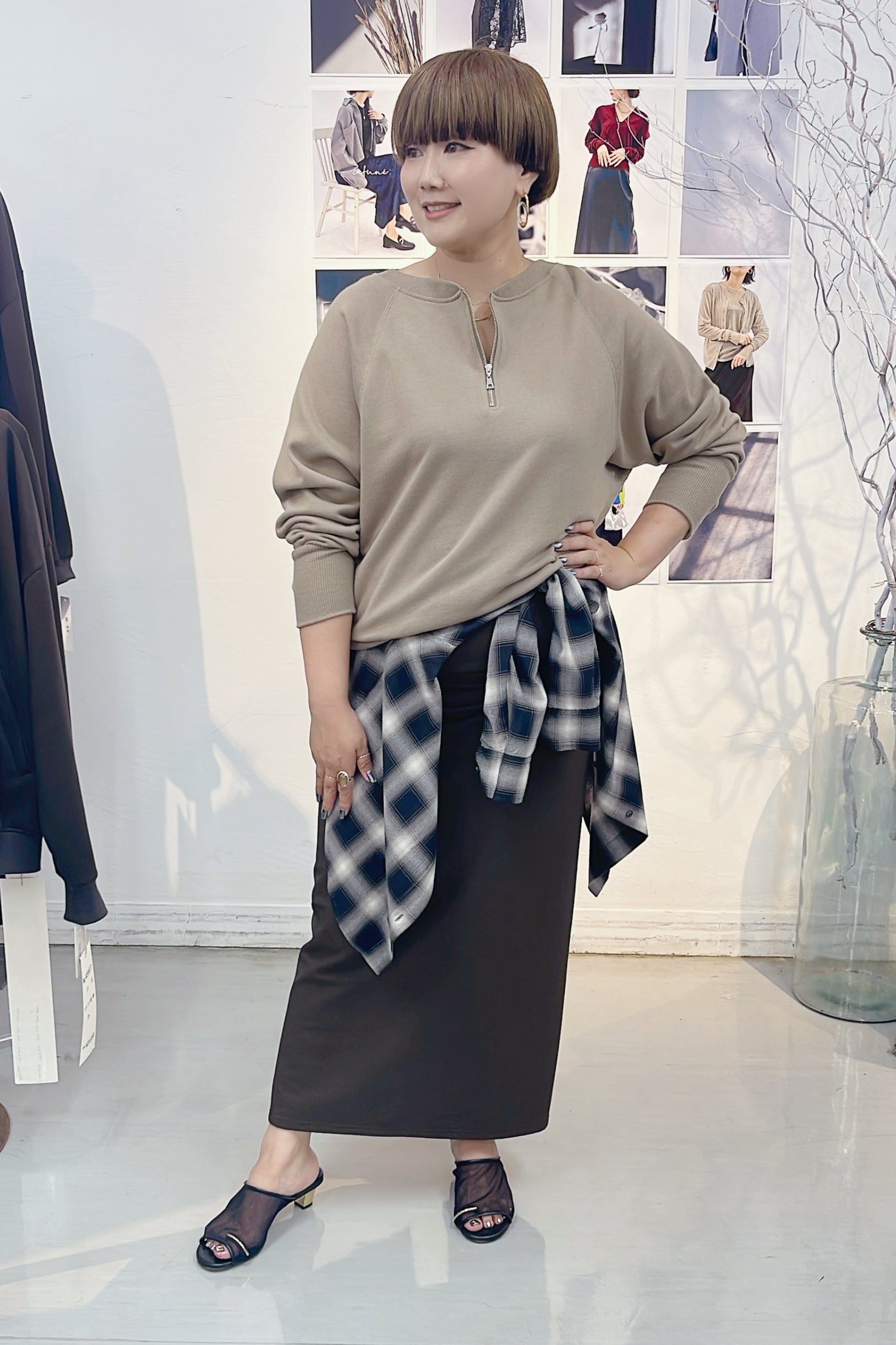 【cafune】セルロースチェックシャツ/535943