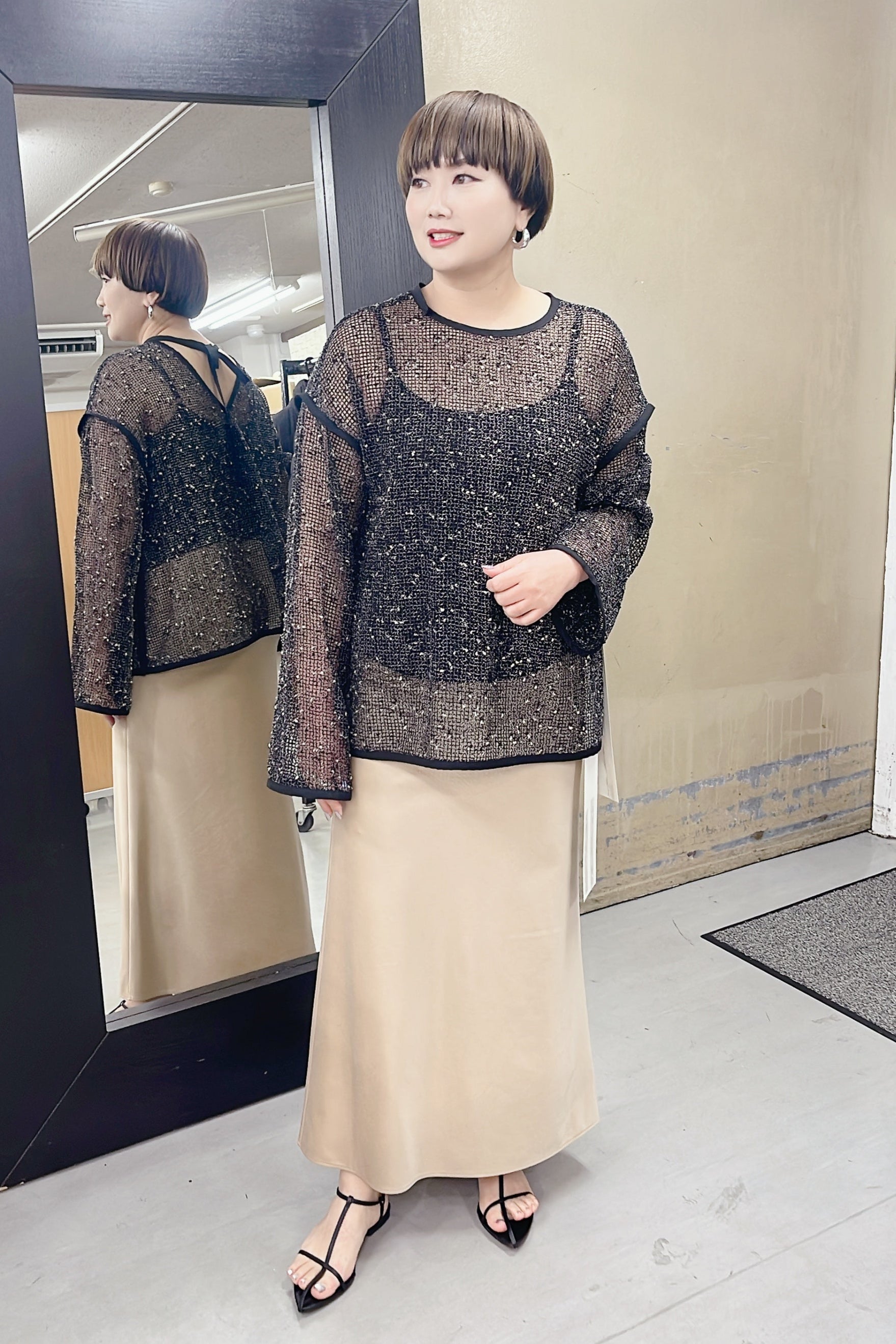 【cafune】フィブリルジャージバイアススカート/535603