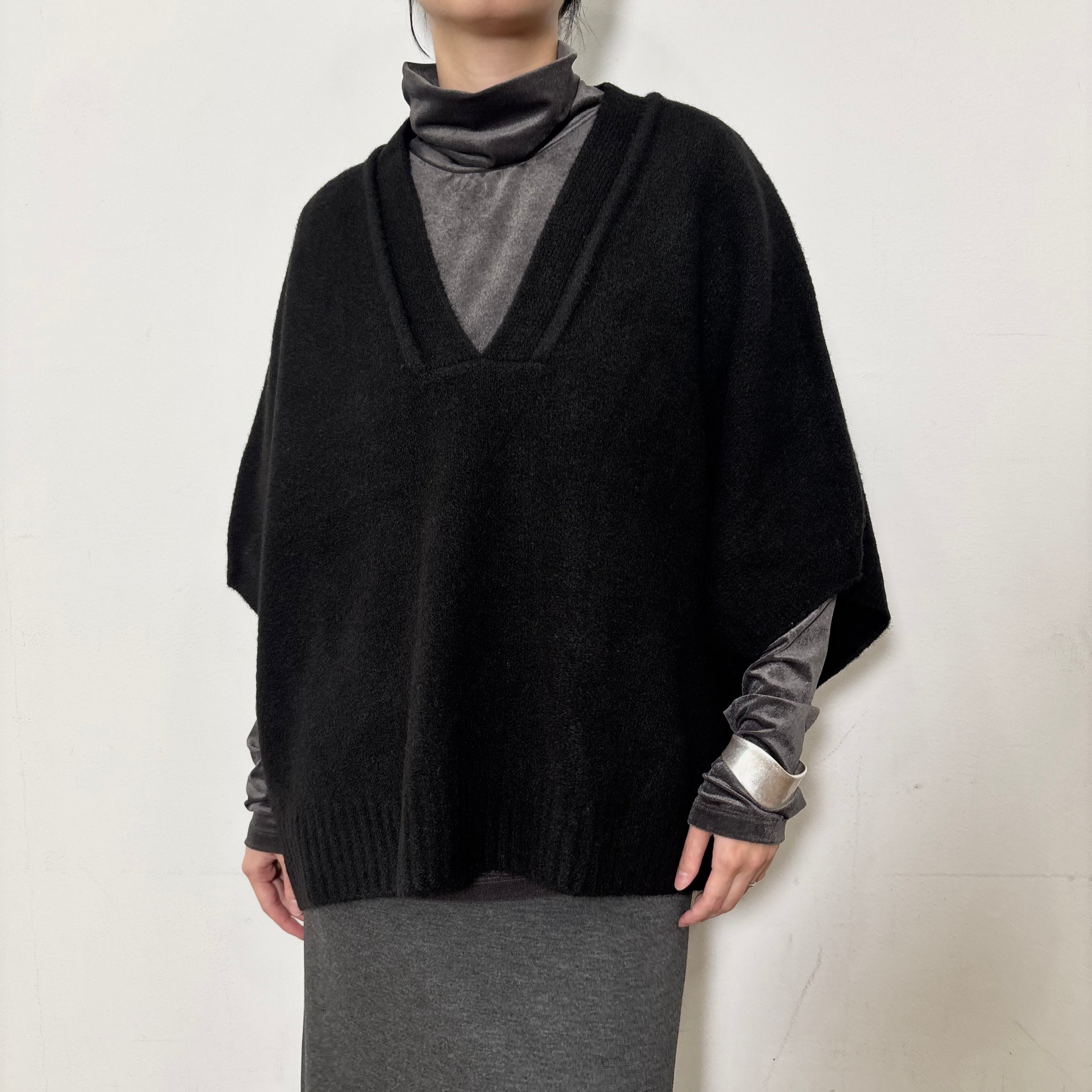 【siro de labonte】Vネックポンチョベスト/R553108