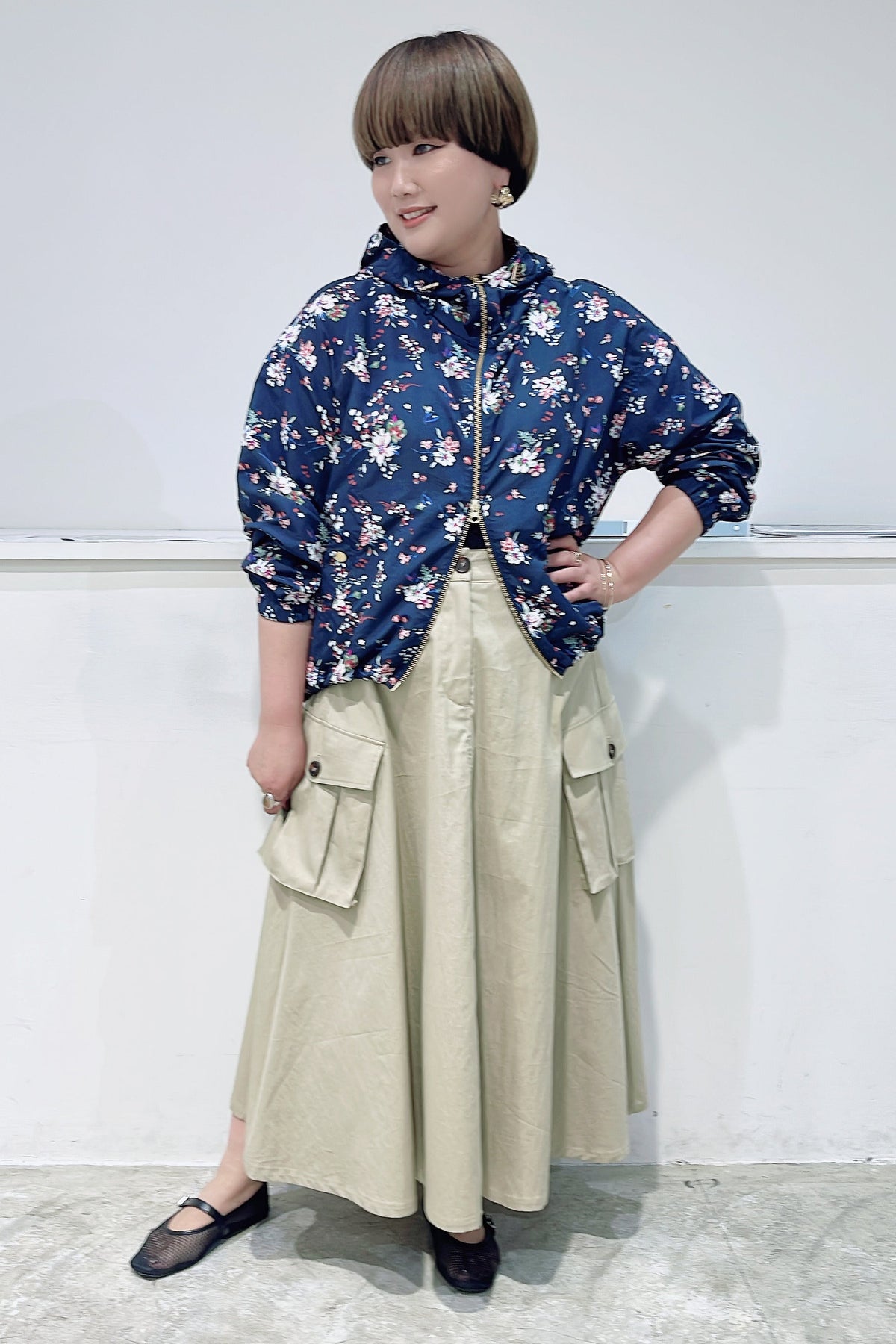 【GOOD VIEW DESIGN】フラワープリントフーディー/GVD JK-27013