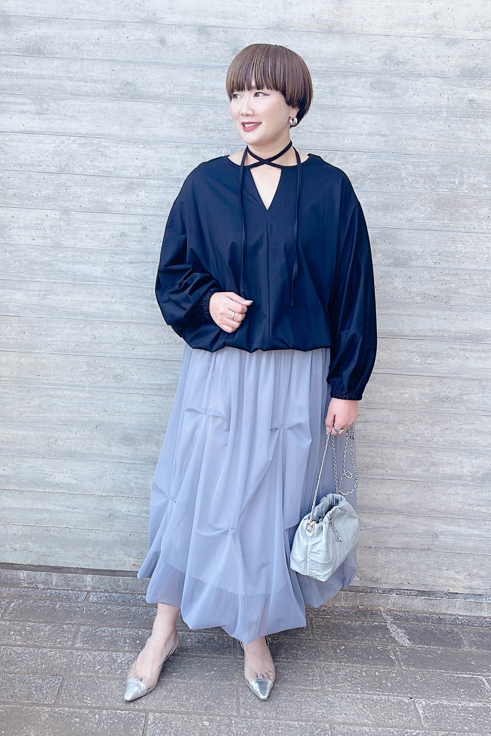 【CLOCHE】チョーカーバルーンドルマンスリーブT/510-85065