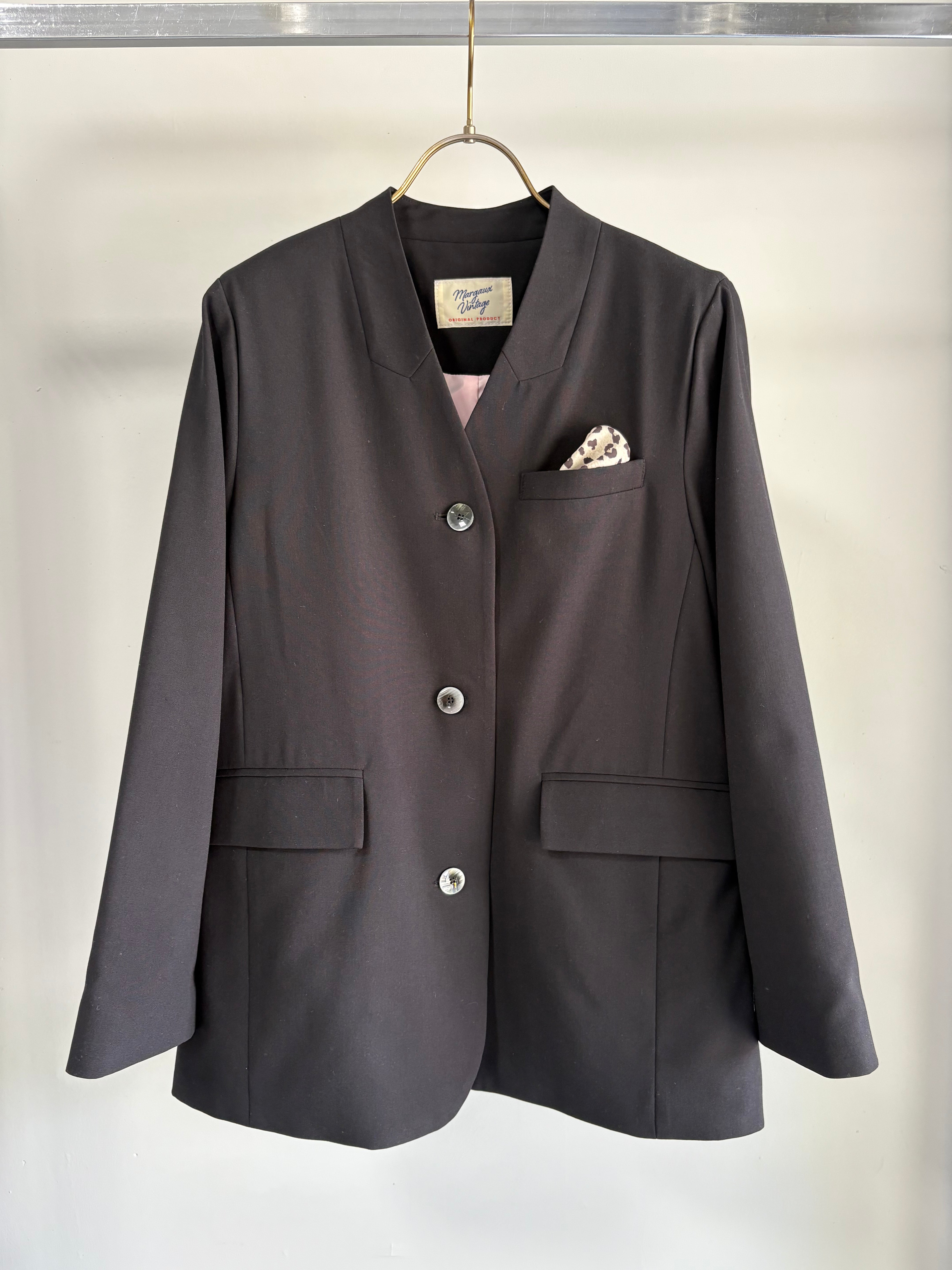 【MARGAUX VINTAGE】ショルダーパッドノーカラージャケット/MG JK-26005-S