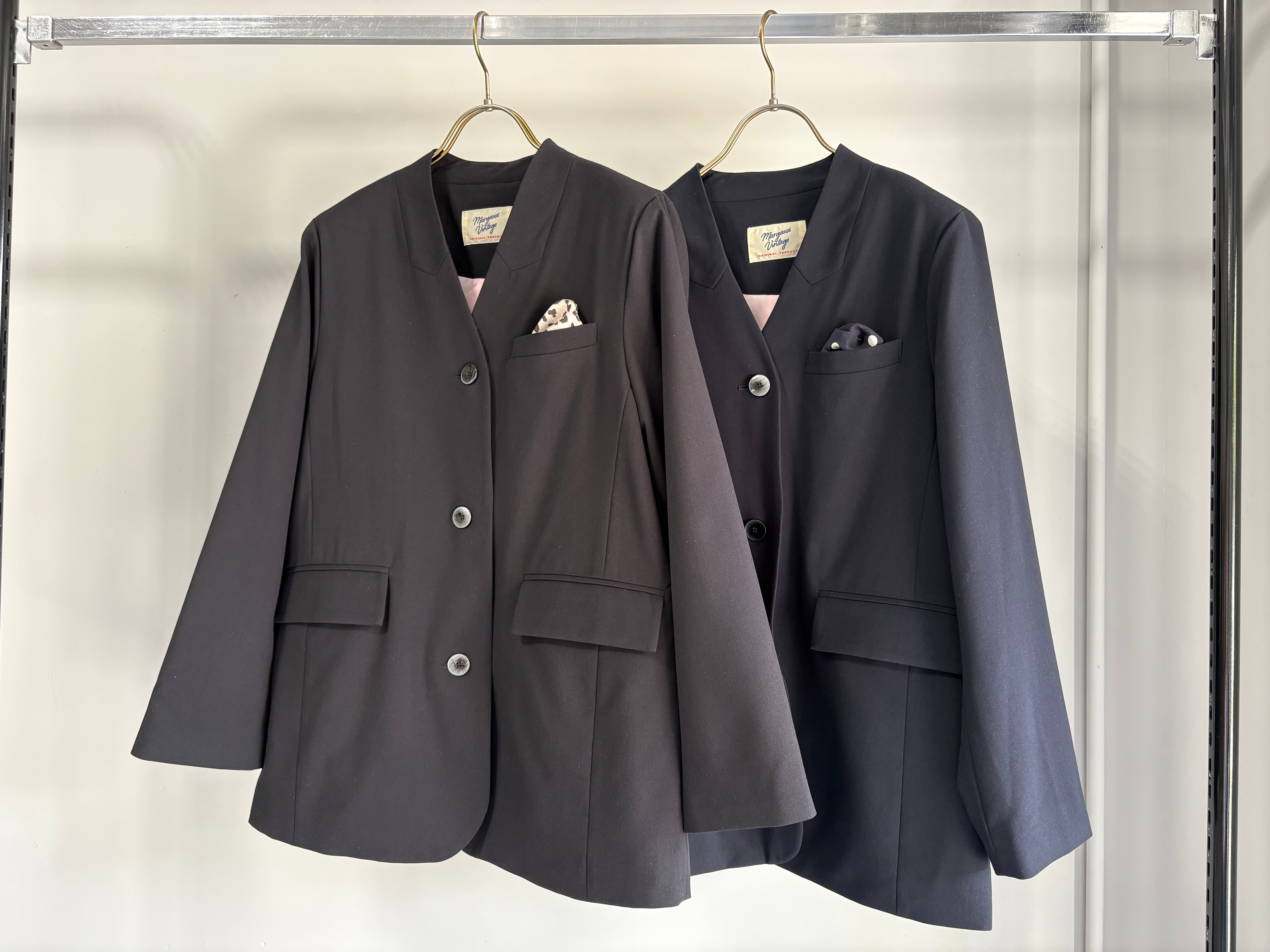 【MARGAUX VINTAGE】ショルダーパッドノーカラージャケット/MG JK-26005-S