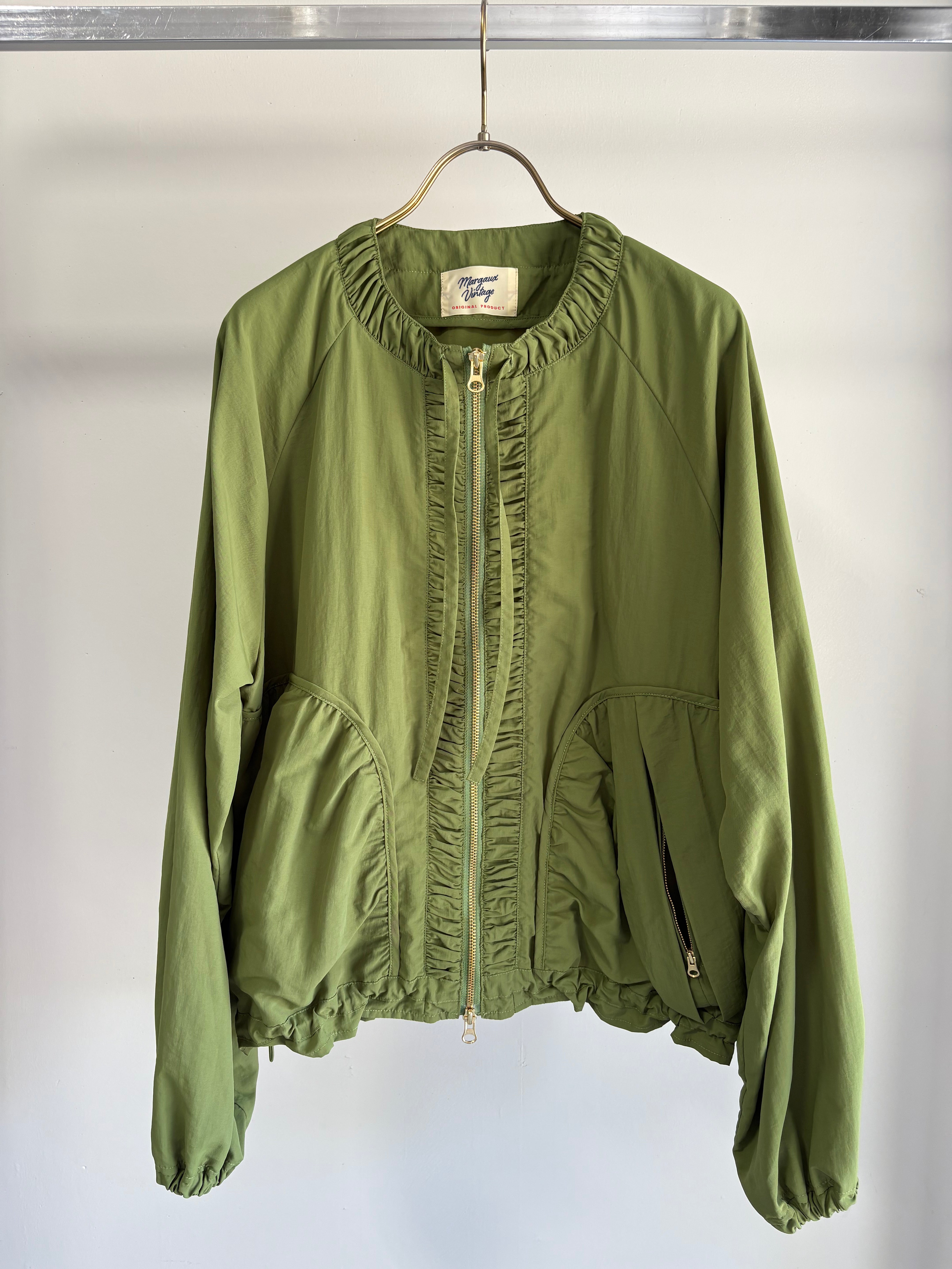 【MARGAUX VINTAGE】撥水ナイロンノーカラーブルゾン/MG JK-26013-S