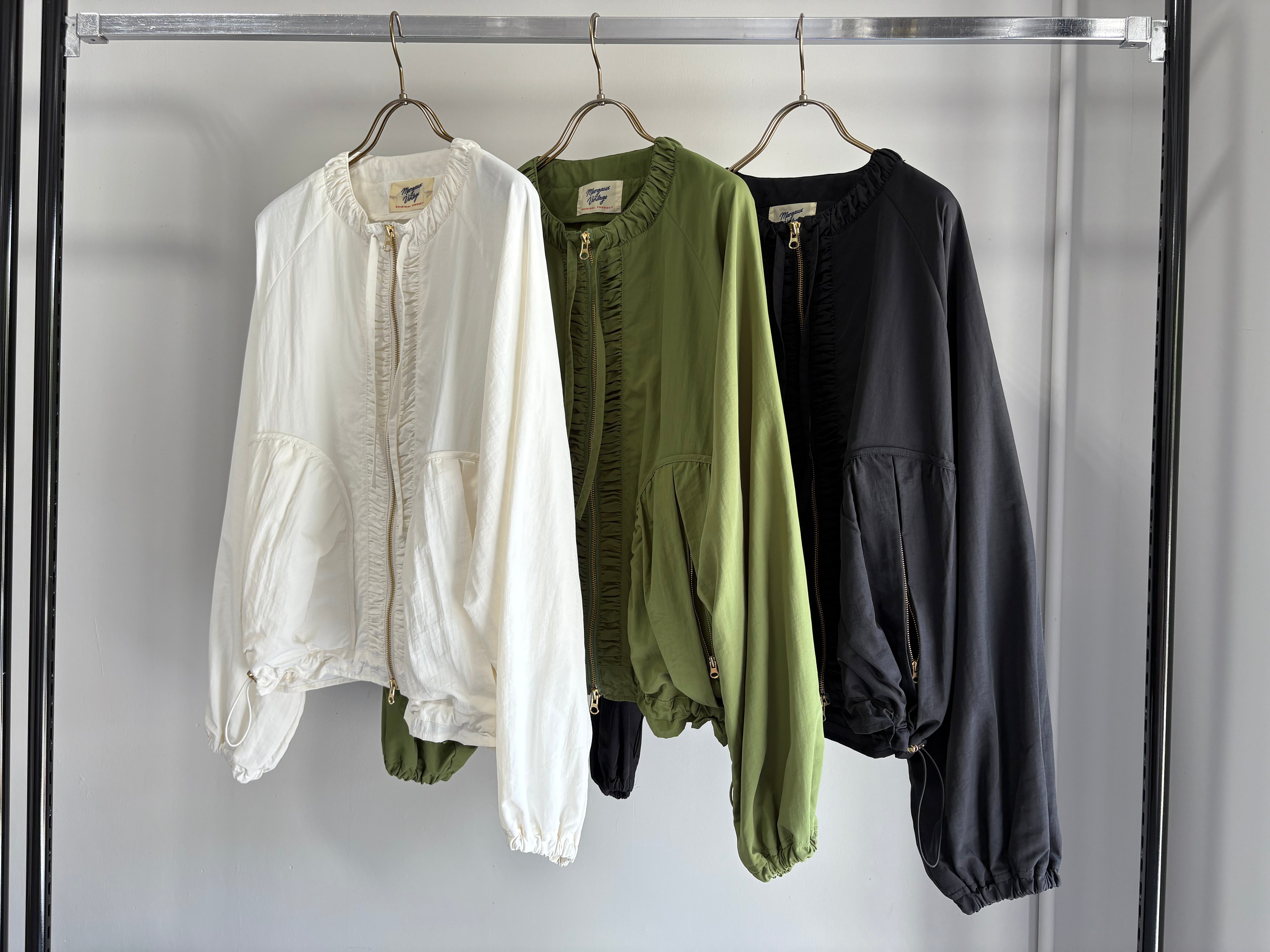 【MARGAUX VINTAGE】撥水ナイロンノーカラーブルゾン/MG JK-26013-S