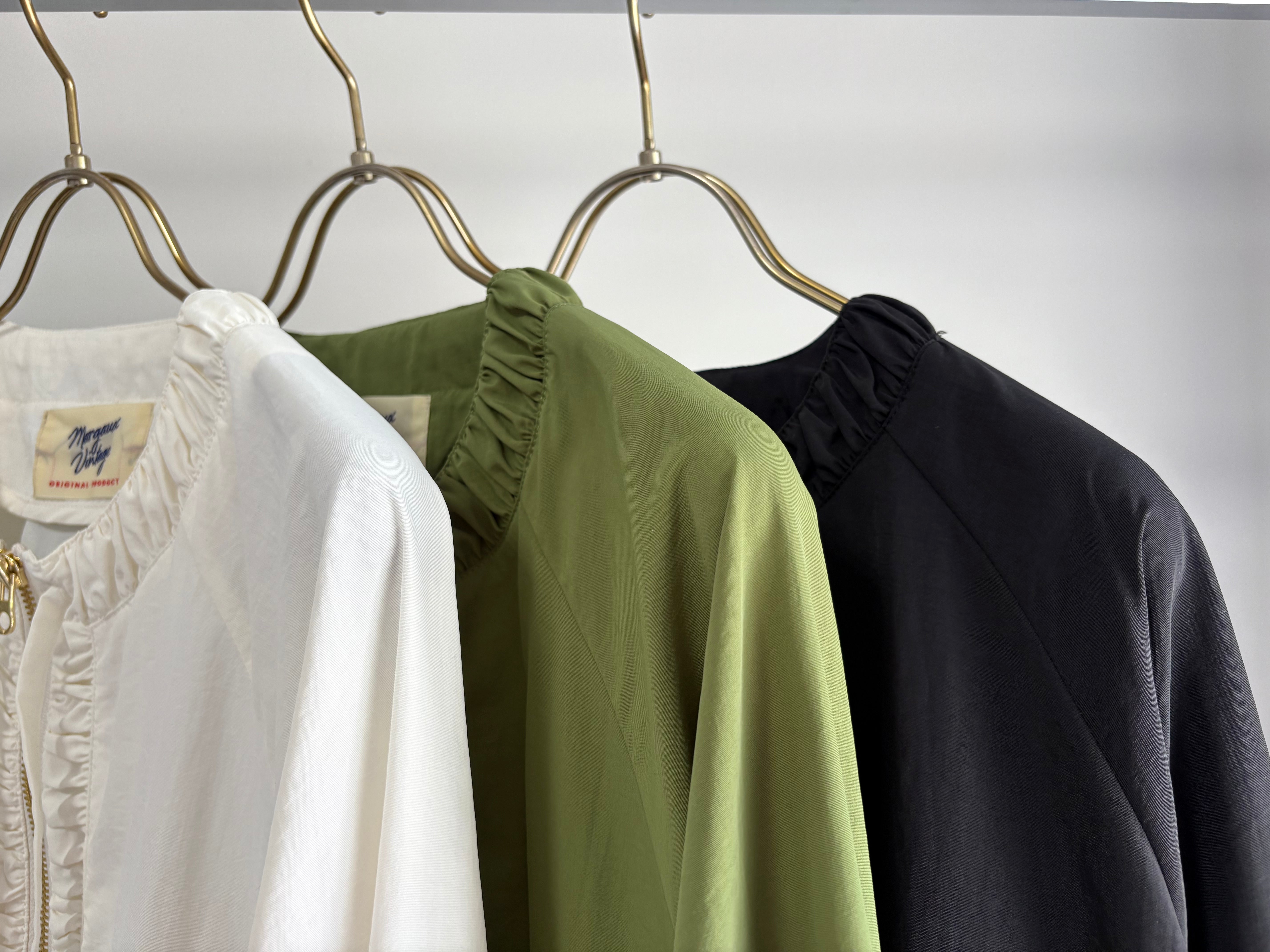 【MARGAUX VINTAGE】撥水ナイロンノーカラーブルゾン/MG JK-26013-S