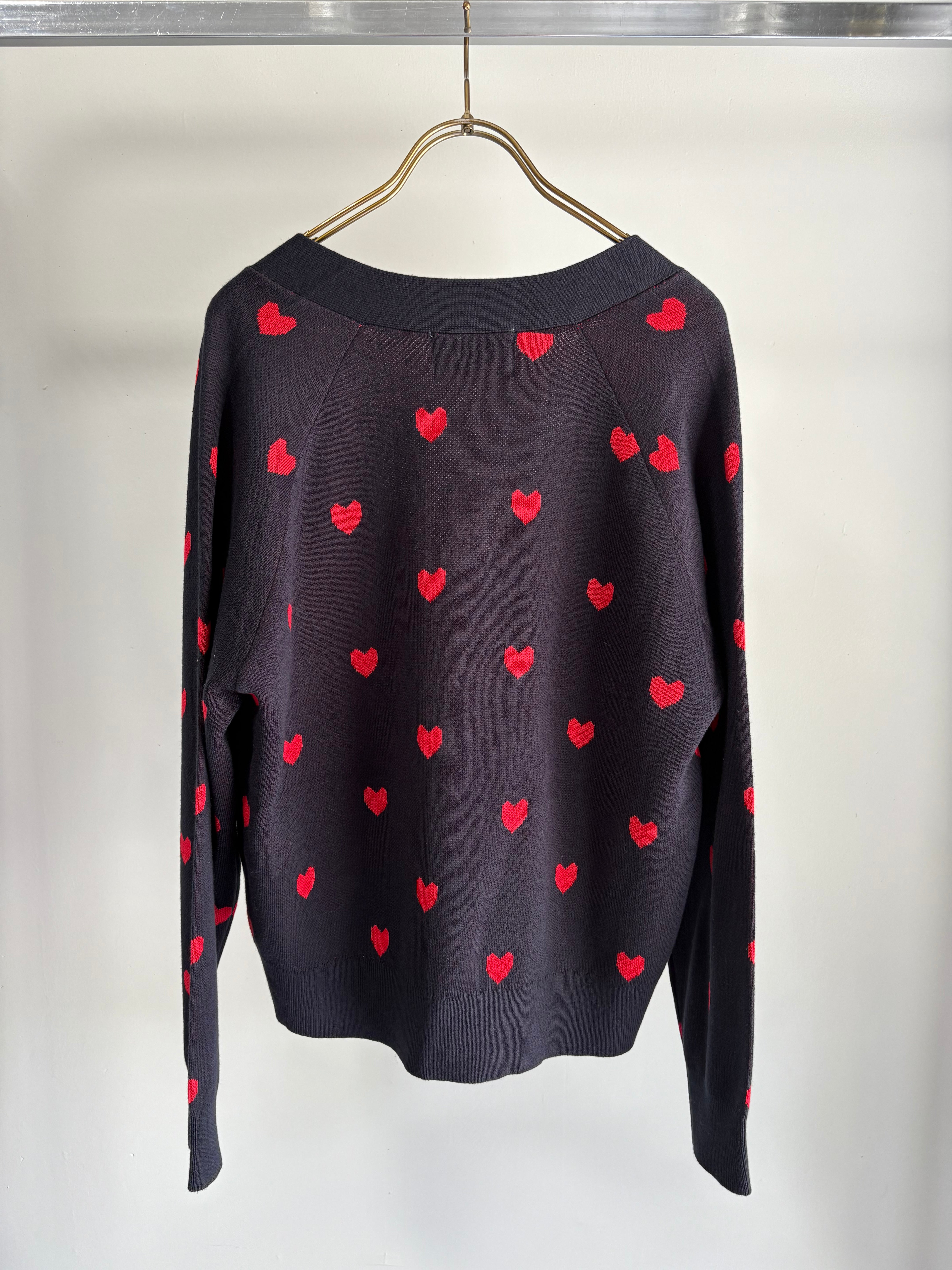 【MARGAUX VINTAGE】ハート柄Vネックカーディガン/MG KN-26019-S