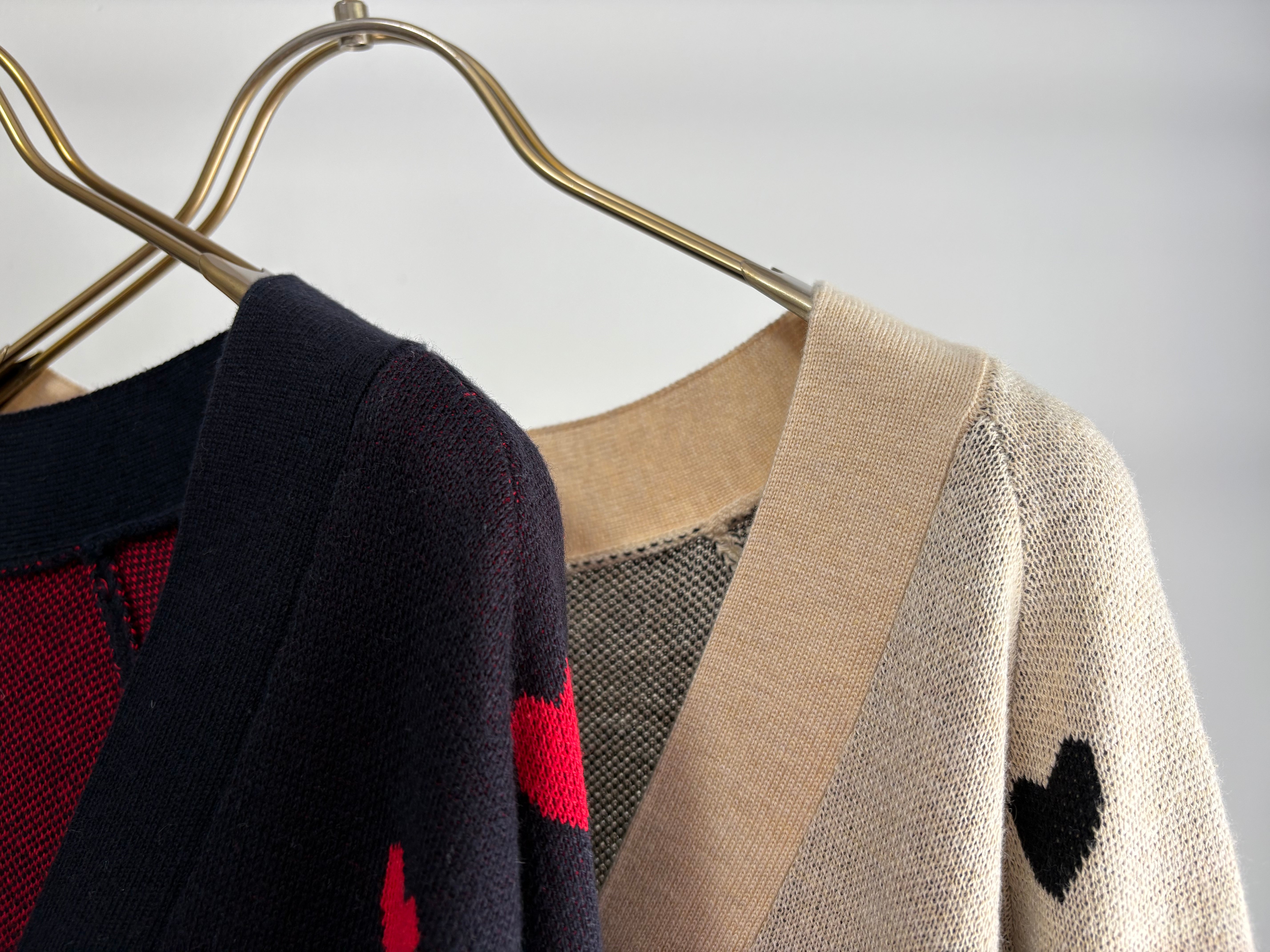 【MARGAUX VINTAGE】ハート柄Vネックカーディガン/MG KN-26019-S