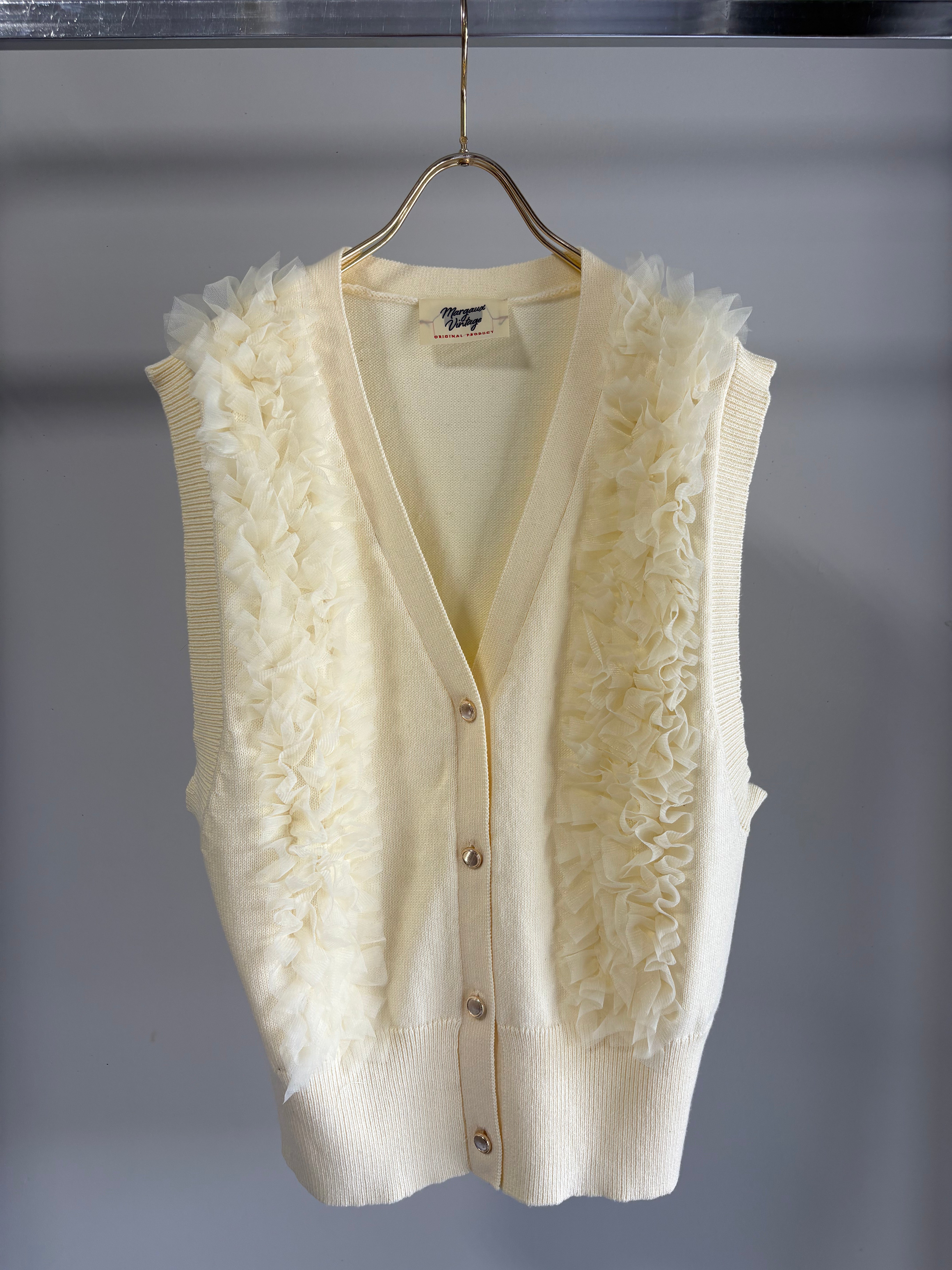 【MARGAUX VINTAGE】チュールフリルベスト/MG KN-26021-S