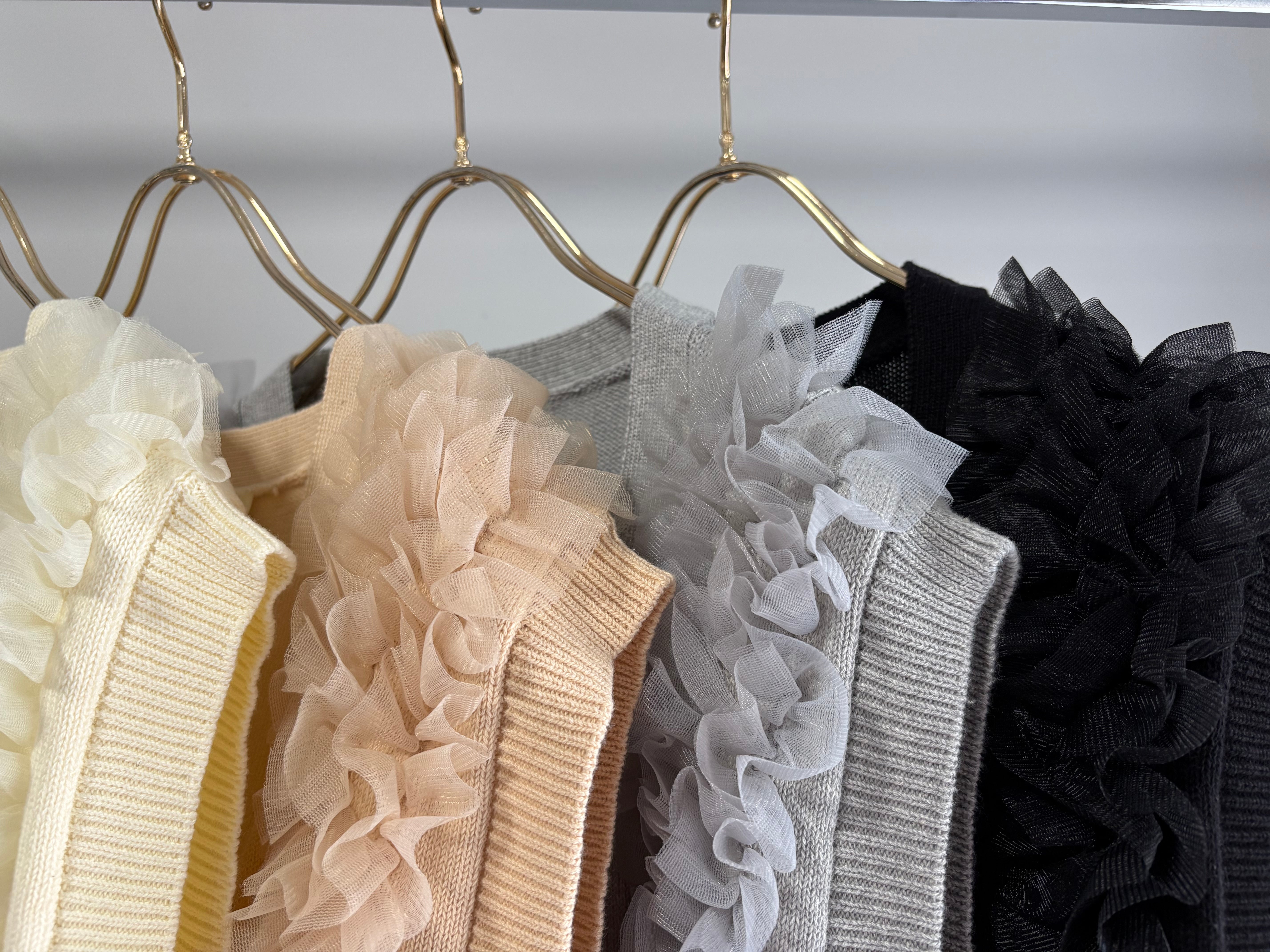 【MARGAUX VINTAGE】チュールフリルベスト/MG KN-26021-S