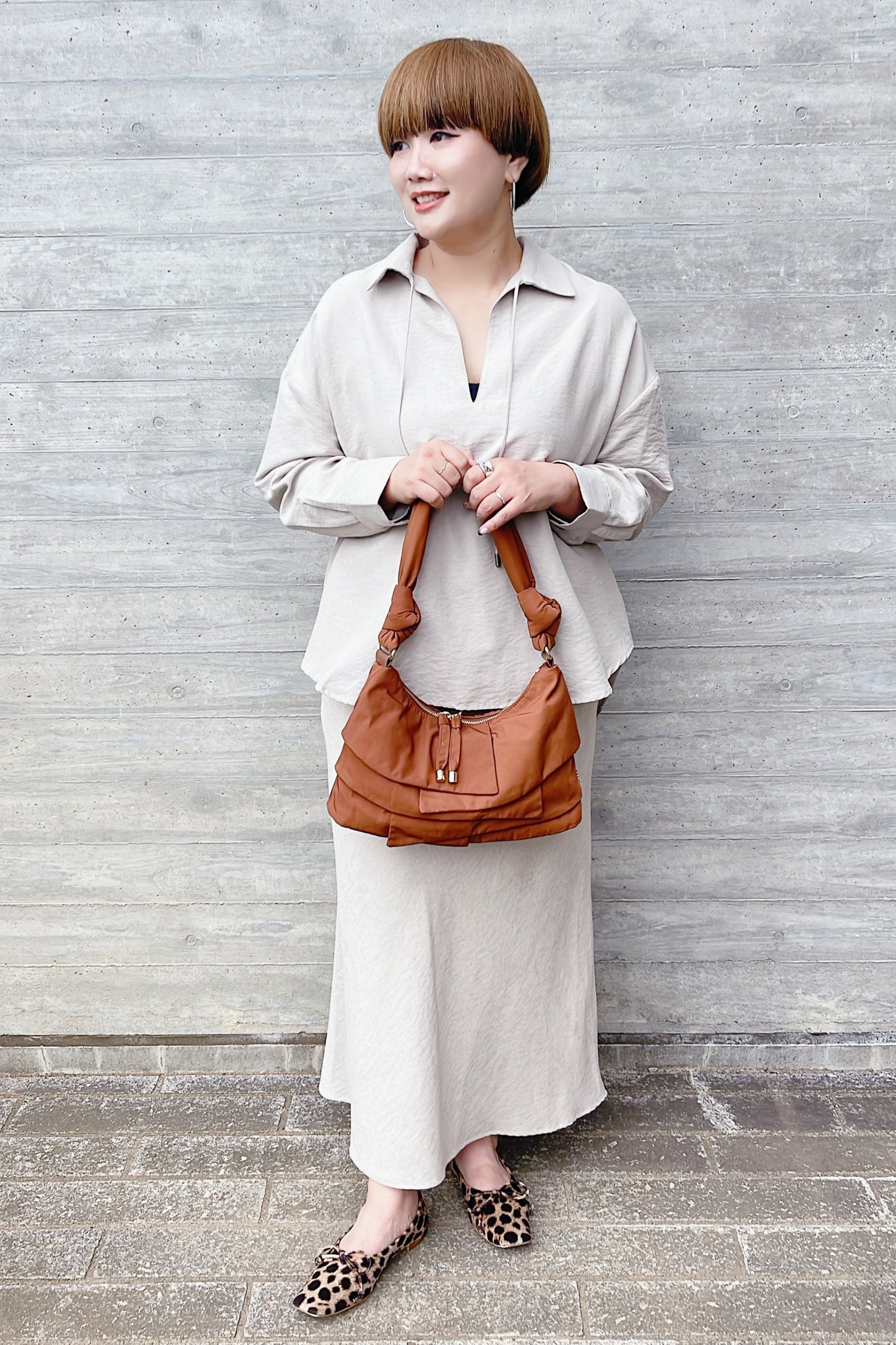 【story.】ポリエステルフリルハンドバック/3A-1849-4