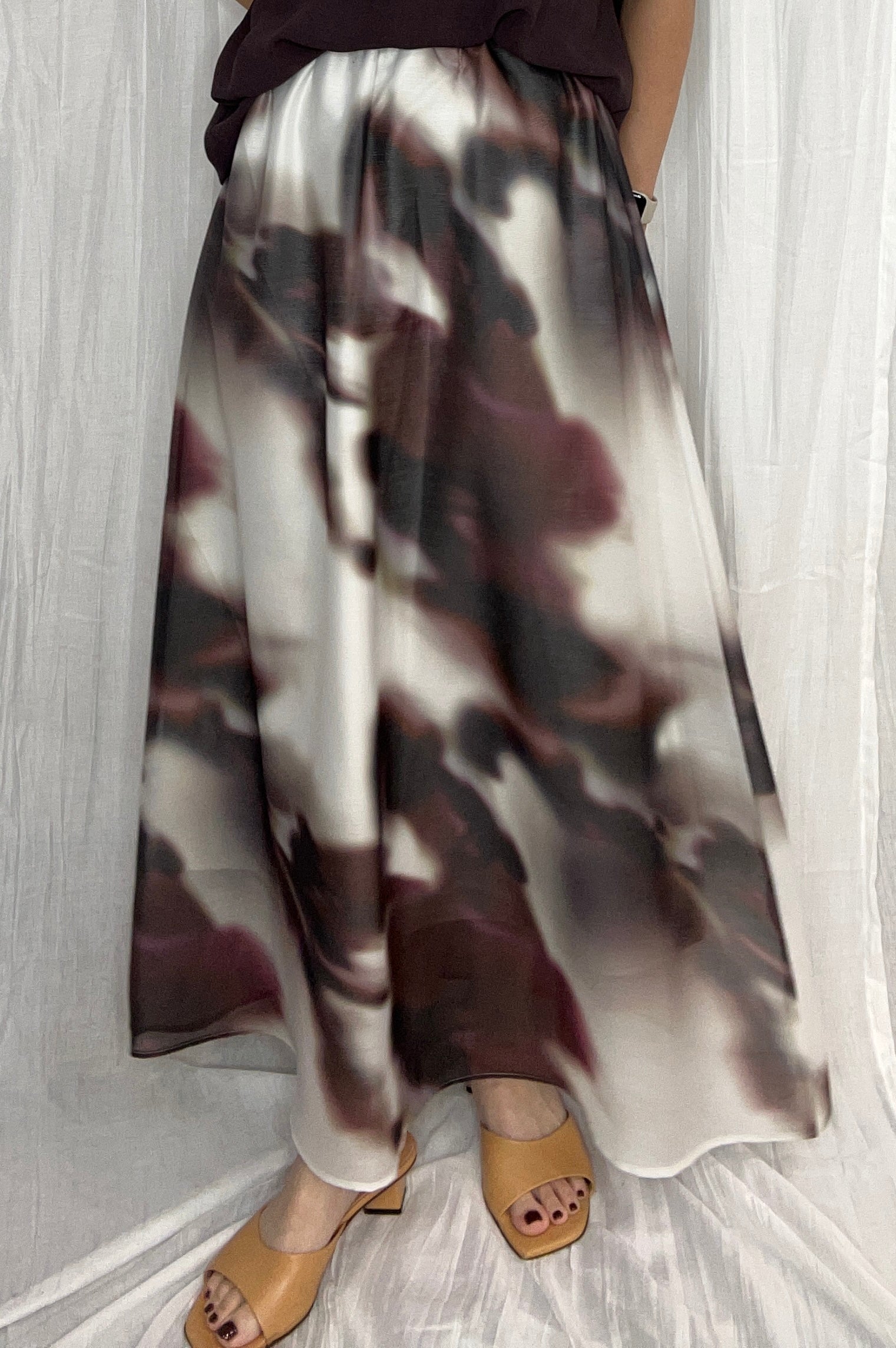 【PRIORITY】オンブレプリントスカート/P62074LI