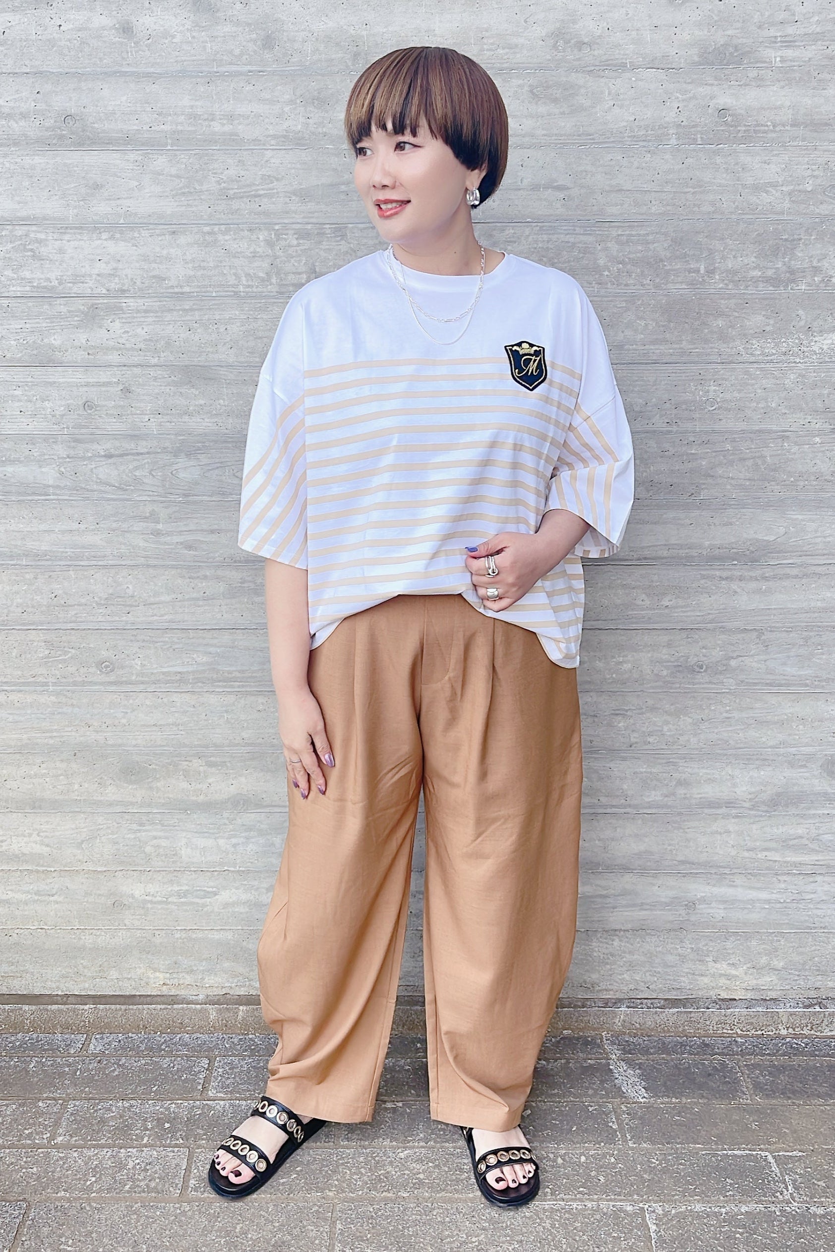 【MARGAUX VINTAGE】ボーダーオーバーカットソー/MG CT-25018-S