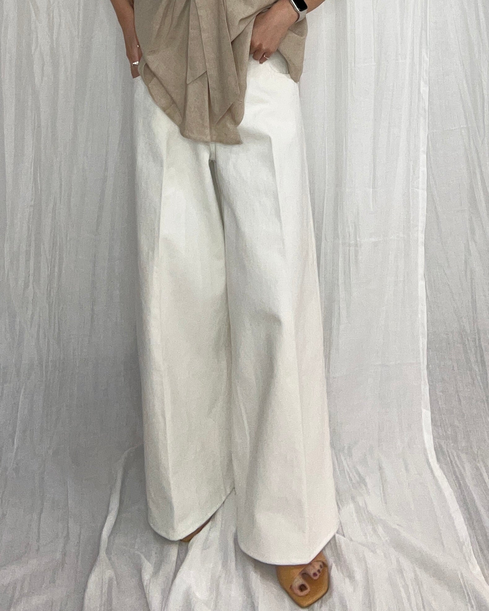 【PRIORITY】ヘムボリュームワイドデニム/P62024AI